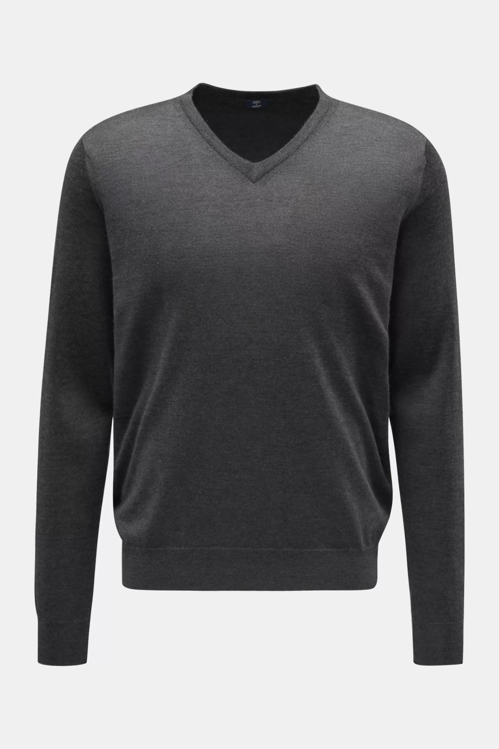 Fine Knit V-Neck Jumper Dark Grey^Fedeli Best