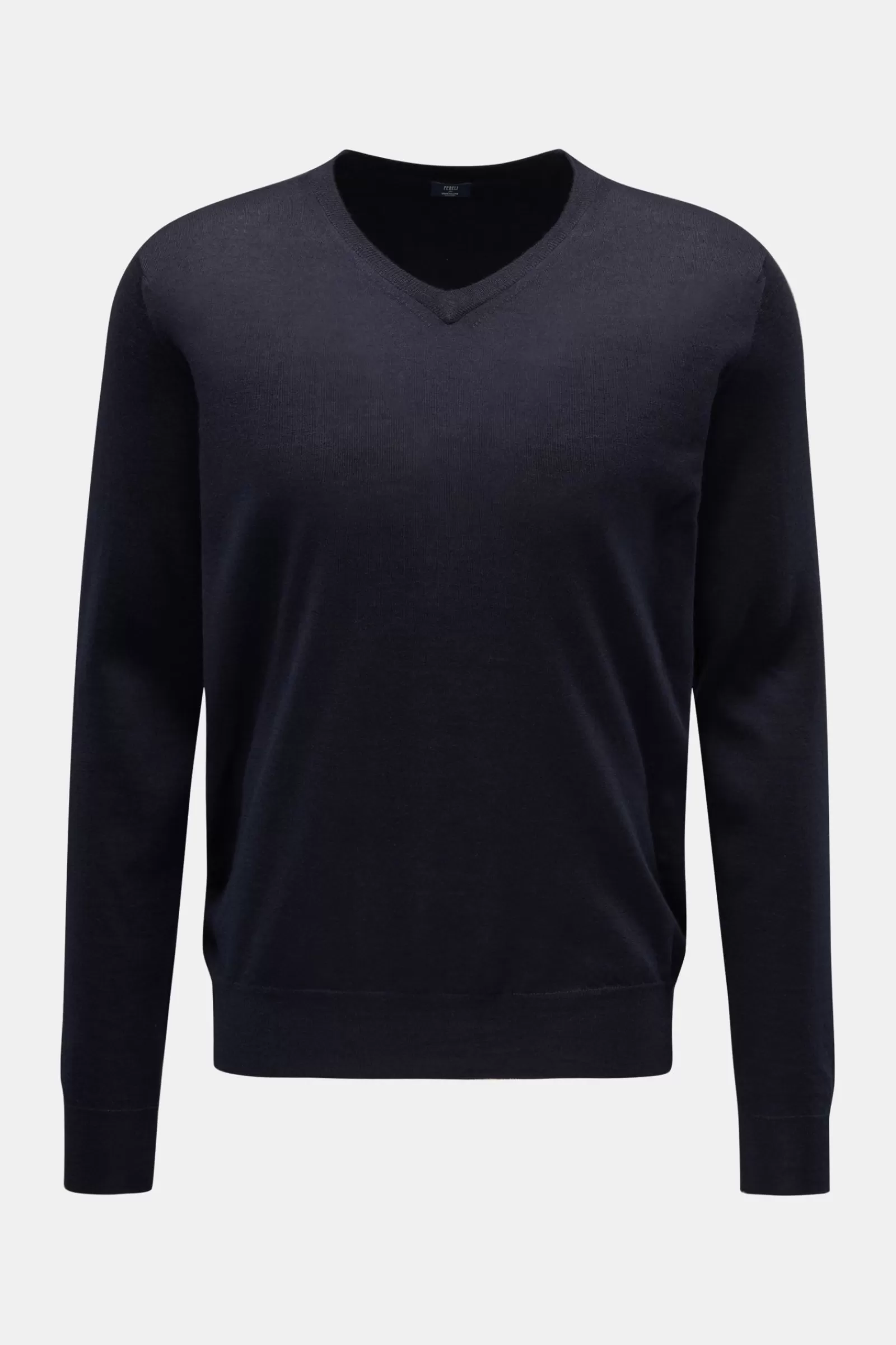 Fine Knit V-Neck Jumper Navy^Fedeli Cheap