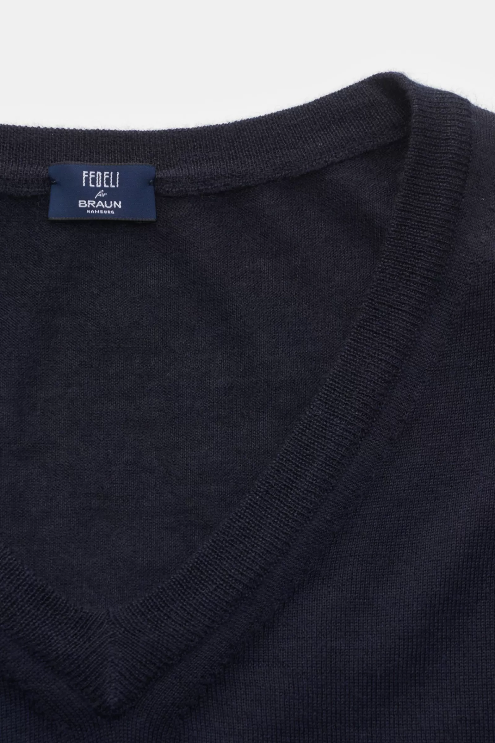 Fine Knit V-Neck Jumper Navy^Fedeli Cheap