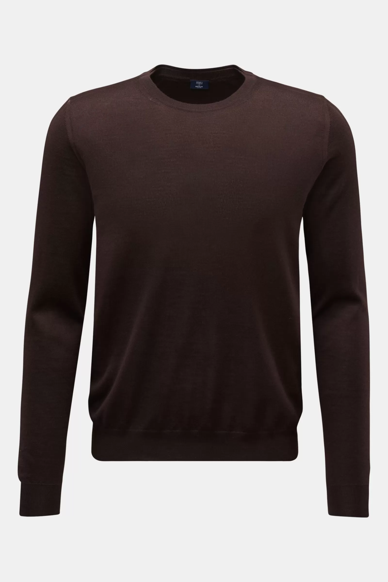 Fine Knit-Crew Neck Jumper Brown^Fedeli New