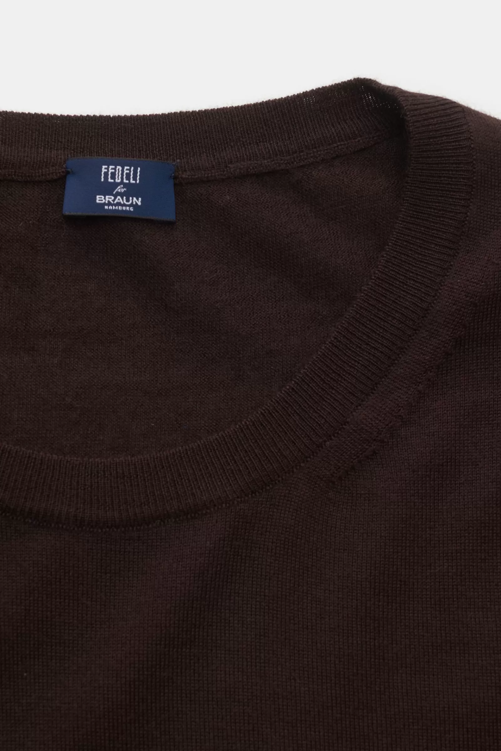 Fine Knit-Crew Neck Jumper Brown^Fedeli New