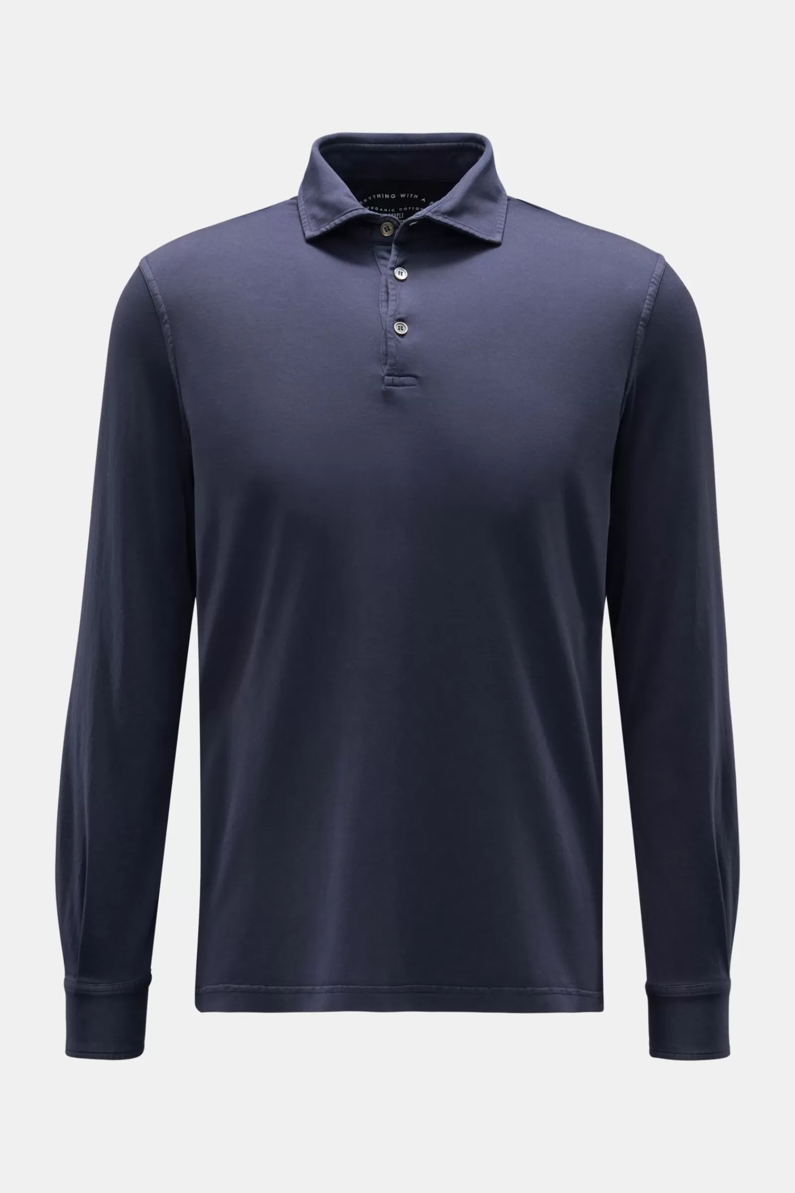 Jersey Long Sleeve Polo Shirt 'Zero' Grey-Blue>Fedeli Cheap