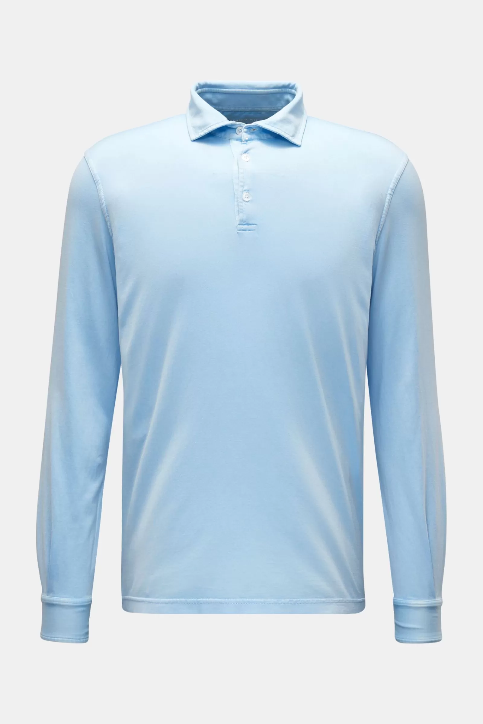 Jersey Long Sleeve Polo Shirt 'Zero' Light Blue>Fedeli Cheap