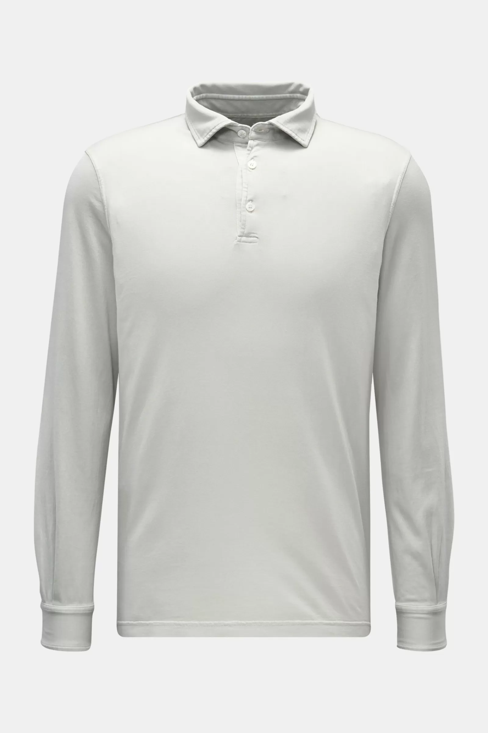 Jersey Long Sleeve Polo Shirt 'Zero' Light Grey>Fedeli Hot