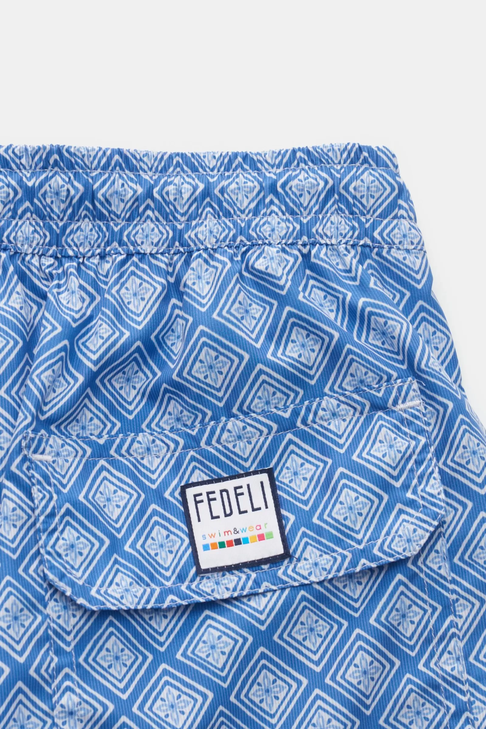 Swim Shorts 'Madeira Airstop' Grey-Blue/Light Blue Patterned>Fedeli New