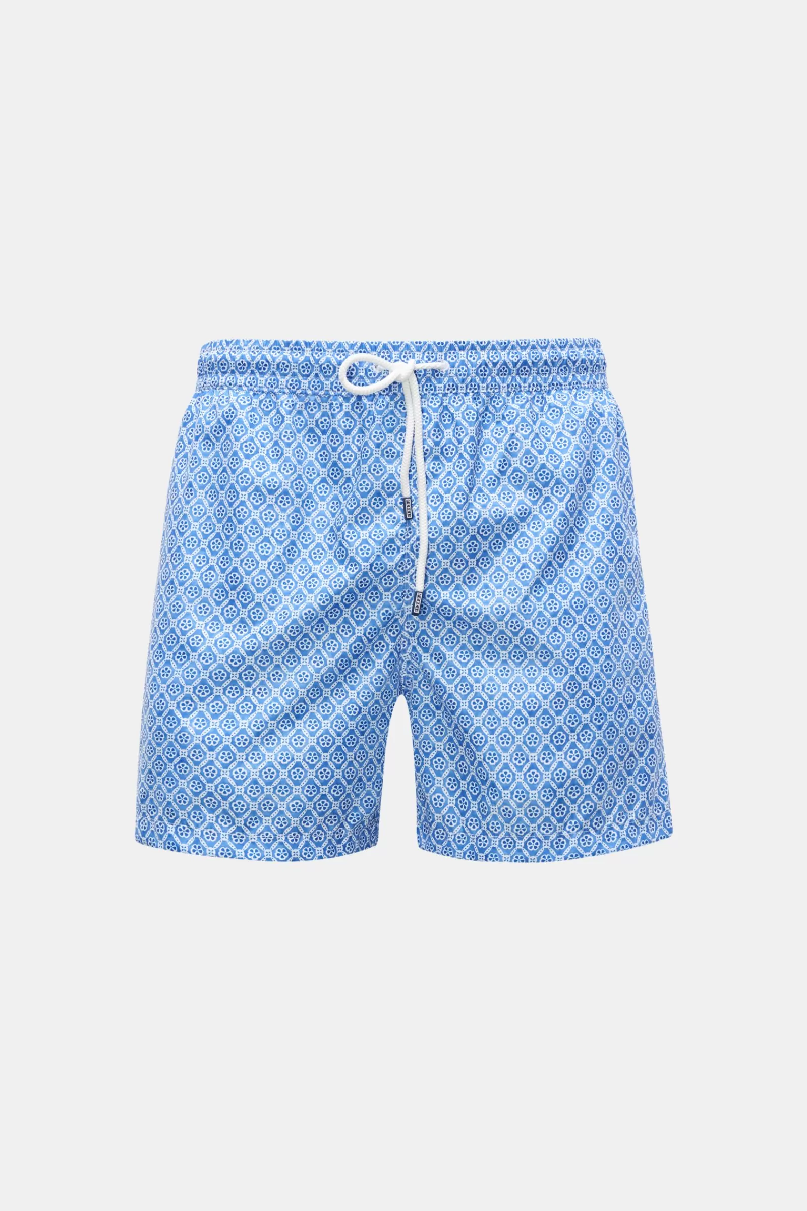 Swim Shorts 'Madeira Airstop' Grey-Blue/White Patterned>Fedeli Online