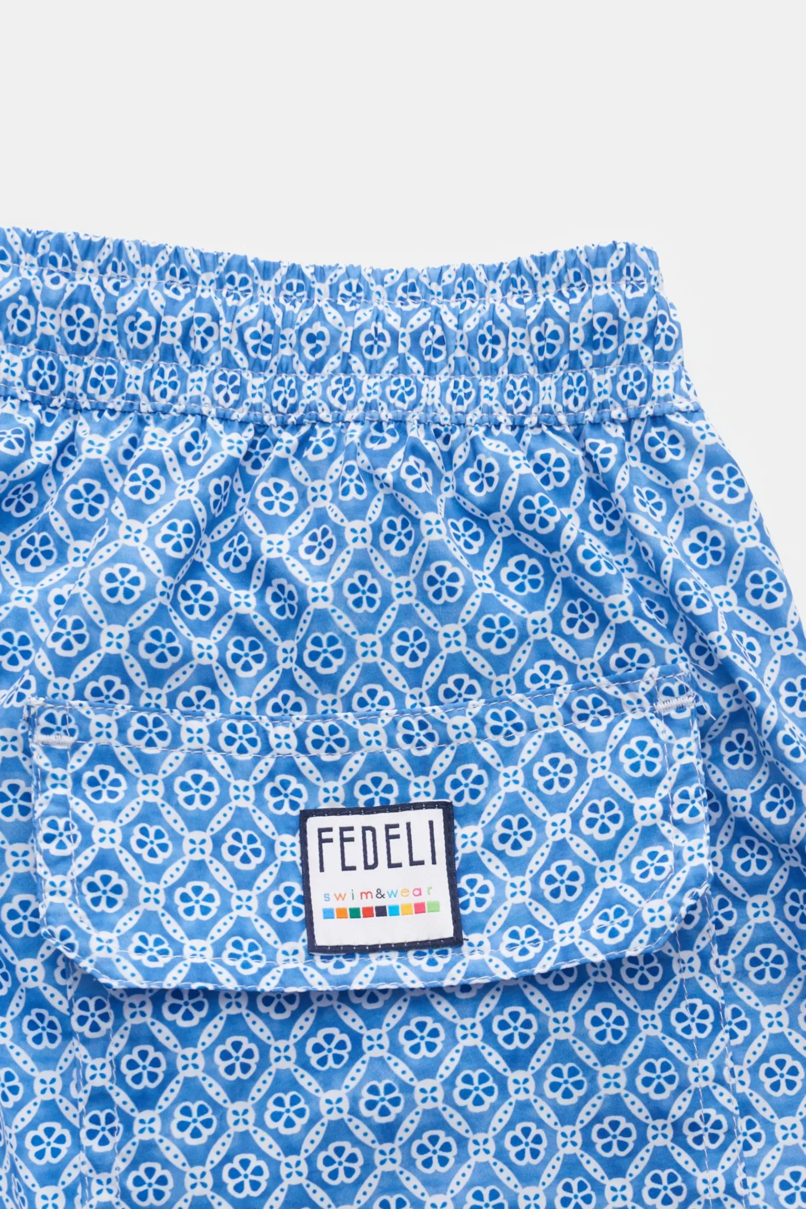 Swim Shorts 'Madeira Airstop' Grey-Blue/White Patterned>Fedeli Online