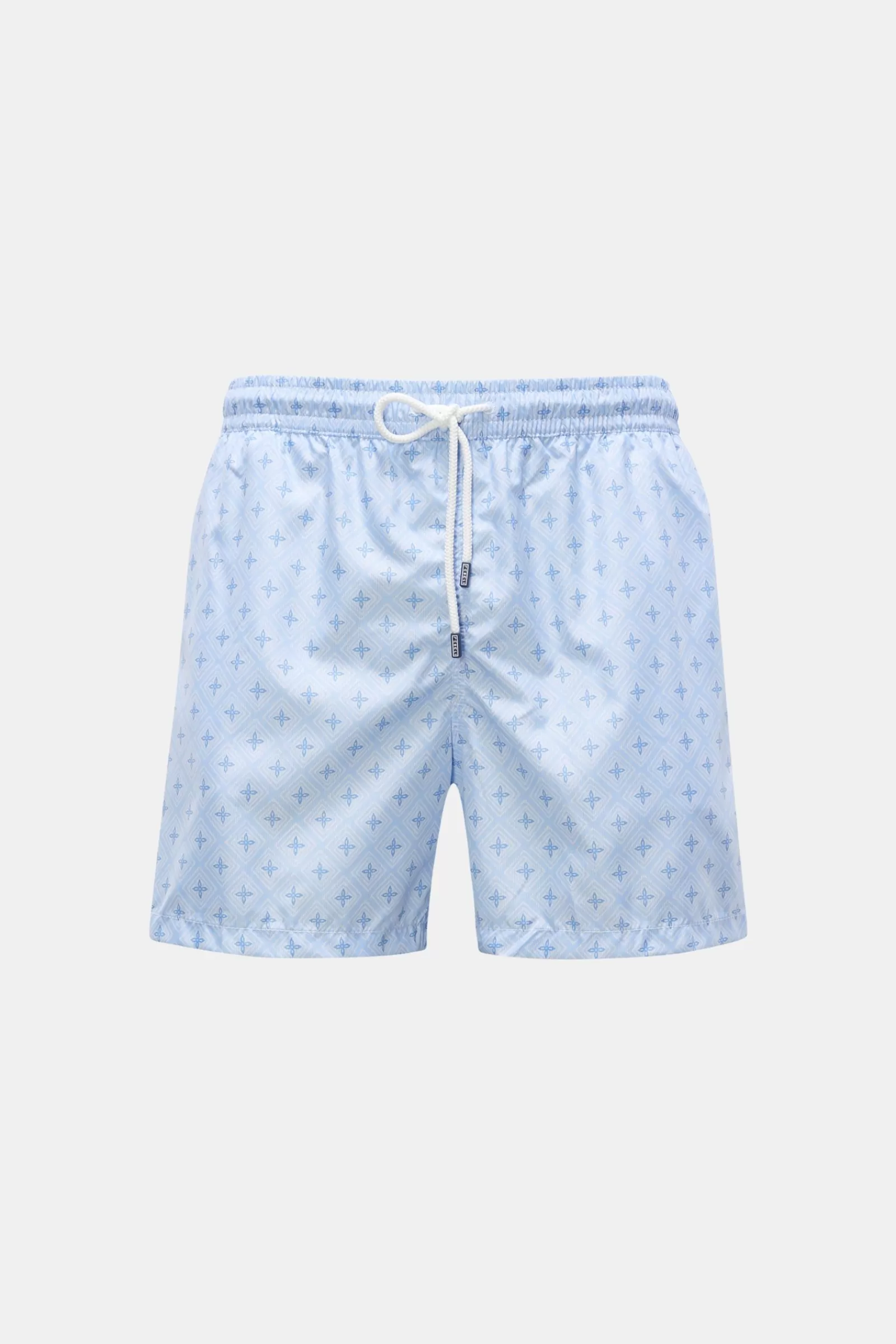 Swim Shorts 'Madeira Airstop' Light Blue/White Patterned>Fedeli Online