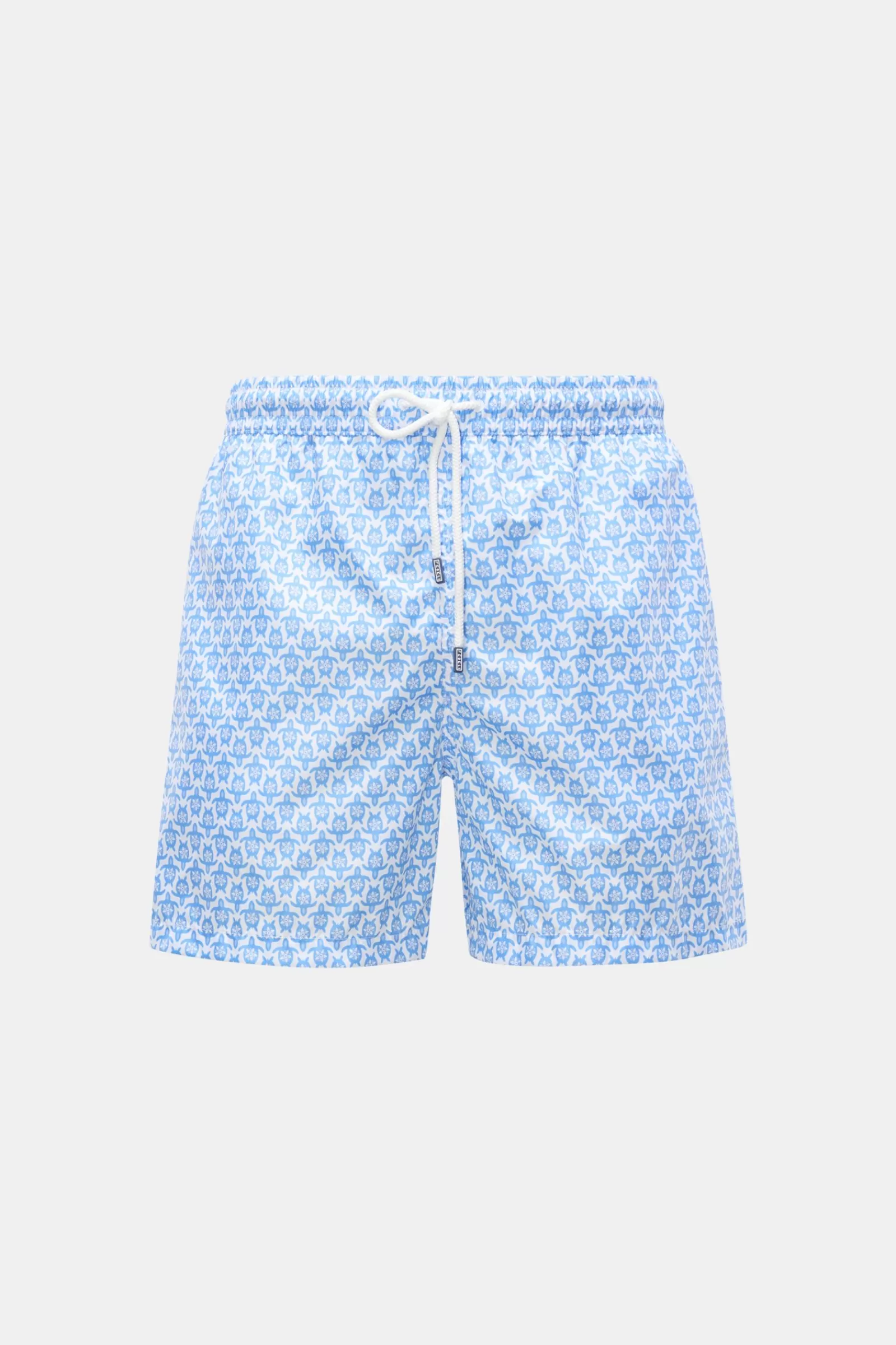 Swim Shorts 'Madeira Airstop' Light Blue/White Patterned>Fedeli Outlet