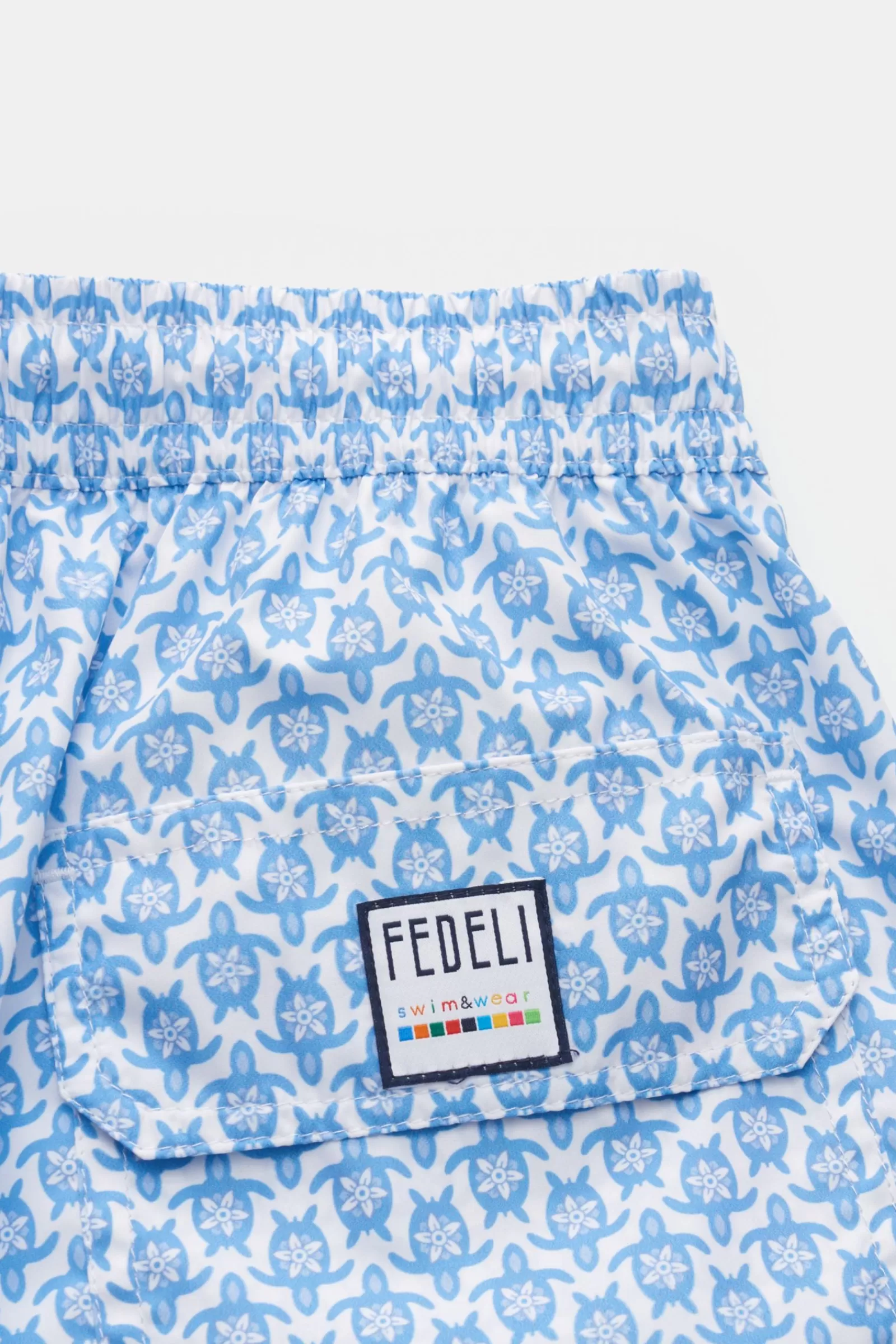 Swim Shorts 'Madeira Airstop' Light Blue/White Patterned>Fedeli Outlet