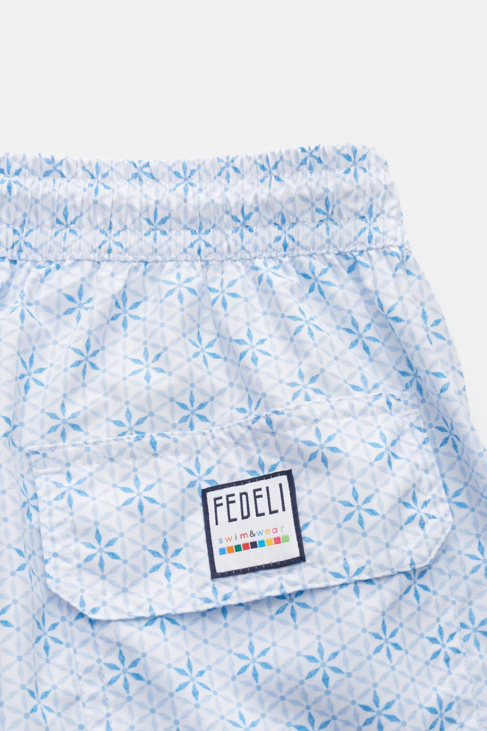 Swim Shorts 'Madeira Airstop' Pastel Blue/White Patterned>Fedeli Flash Sale