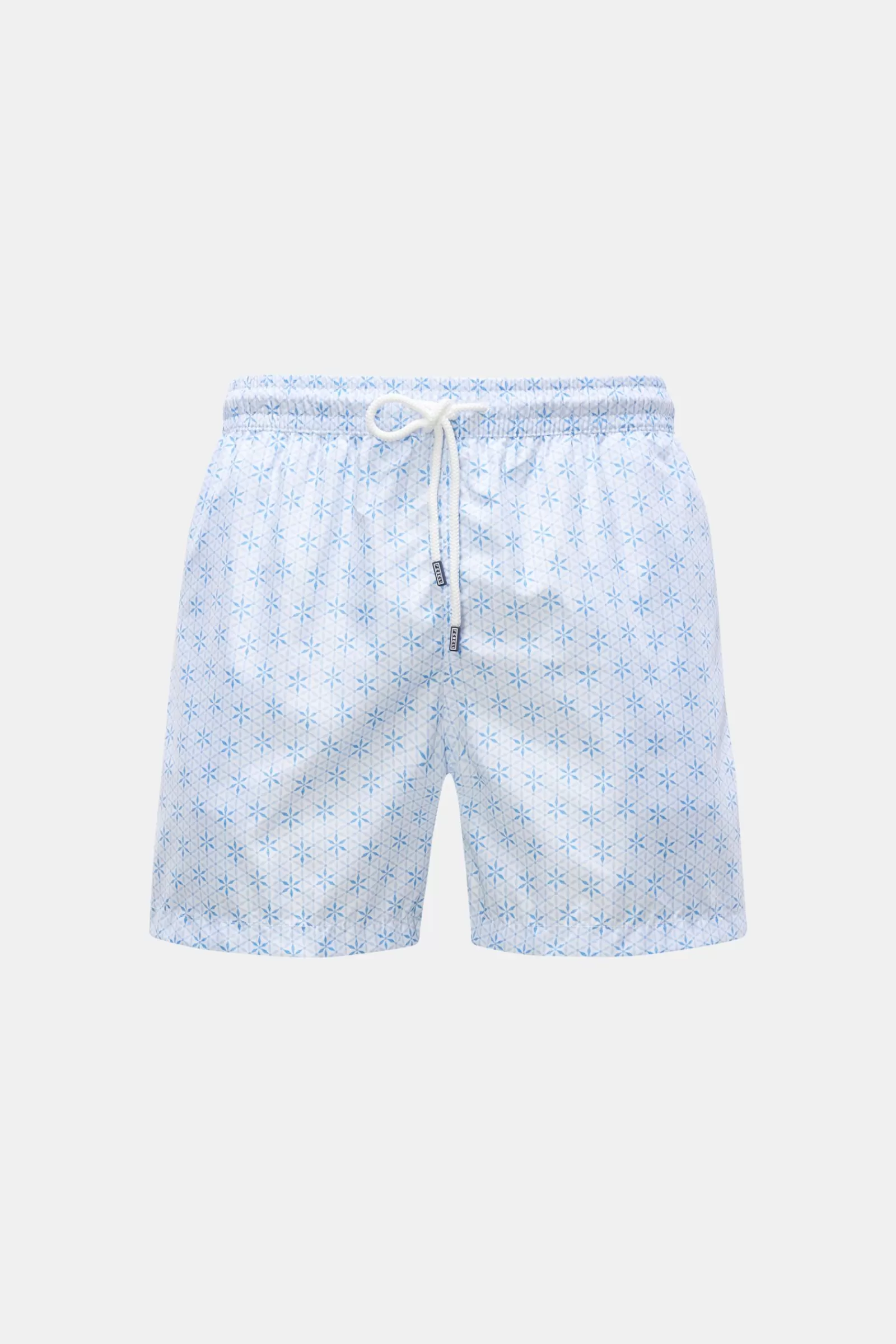 Swim Shorts 'Madeira Airstop' Pastel Blue/White Patterned>Fedeli Flash Sale