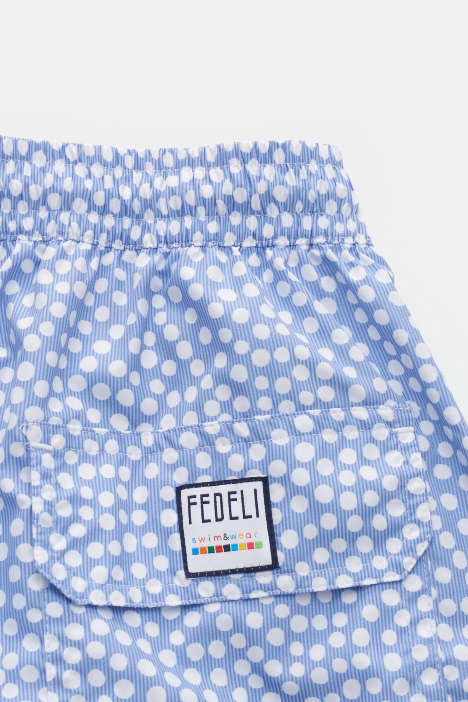 Swim Shorts 'Madeira Airstop' Smoky Blue/White Patterned>Fedeli Store