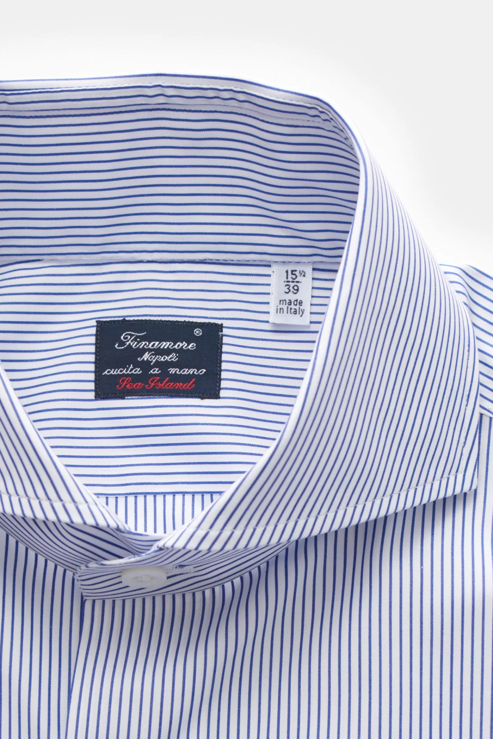 Business Shirt 'sergio Napoli' Shark Collar Navy/White>Finamore Store