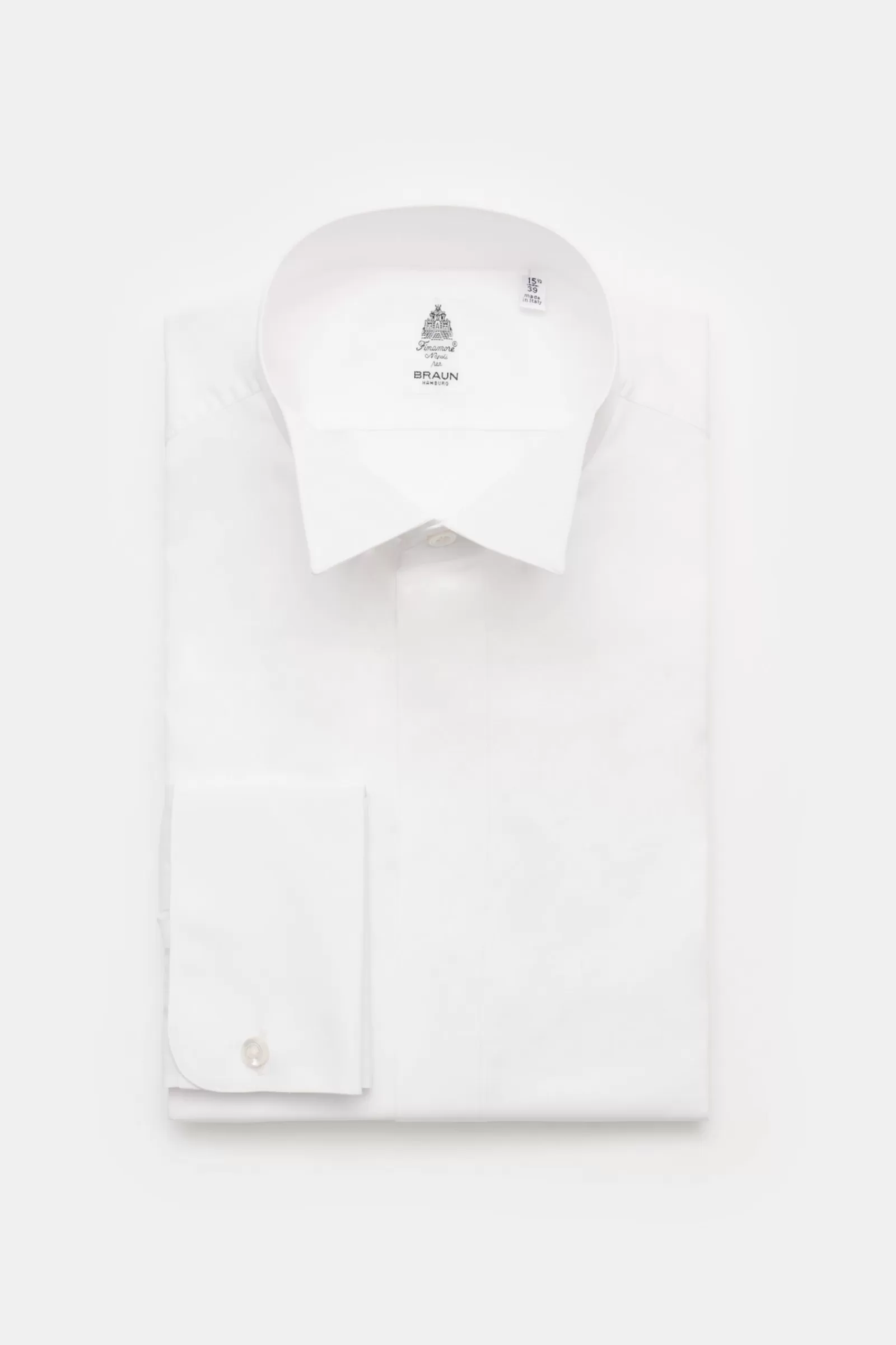 Tuxedo Shirt 'Luciano' Wing Collar White>Finamore Online