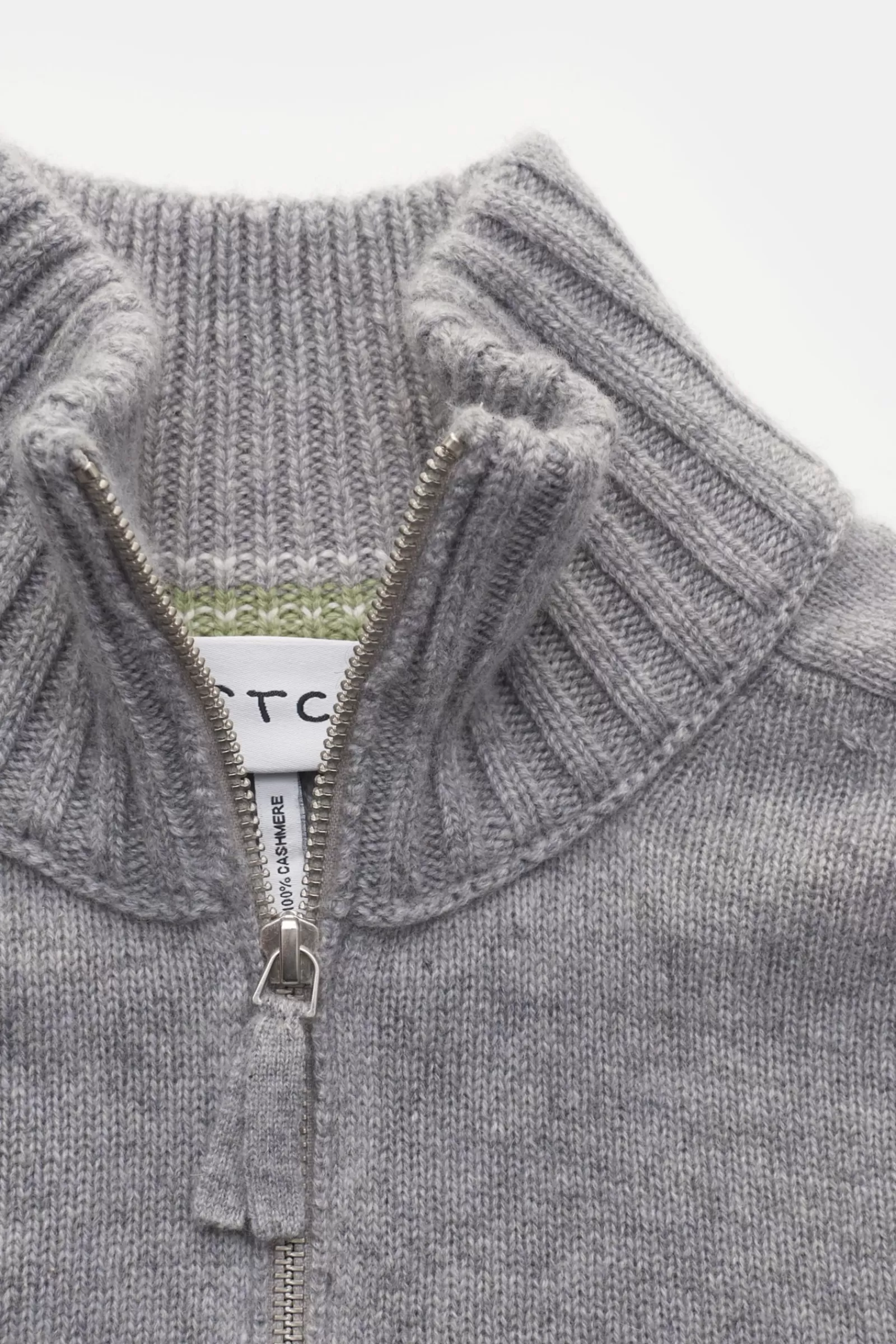 Cashmere Half-Zip Jumper Light Grey^FTC Sale