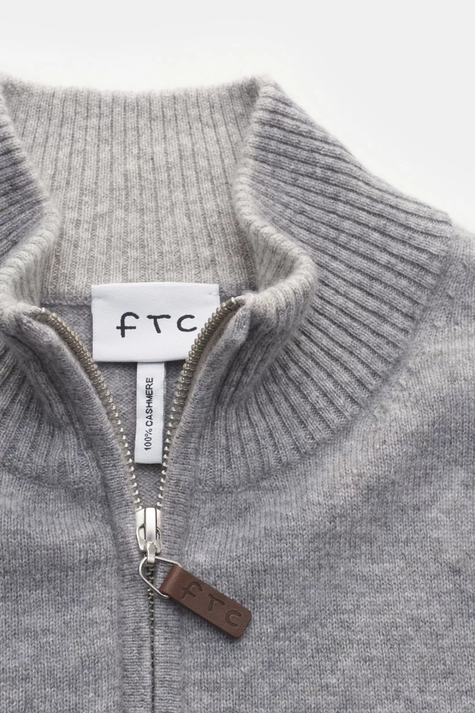 Cashmere Half-Zip Jumper Light Grey^FTC Best