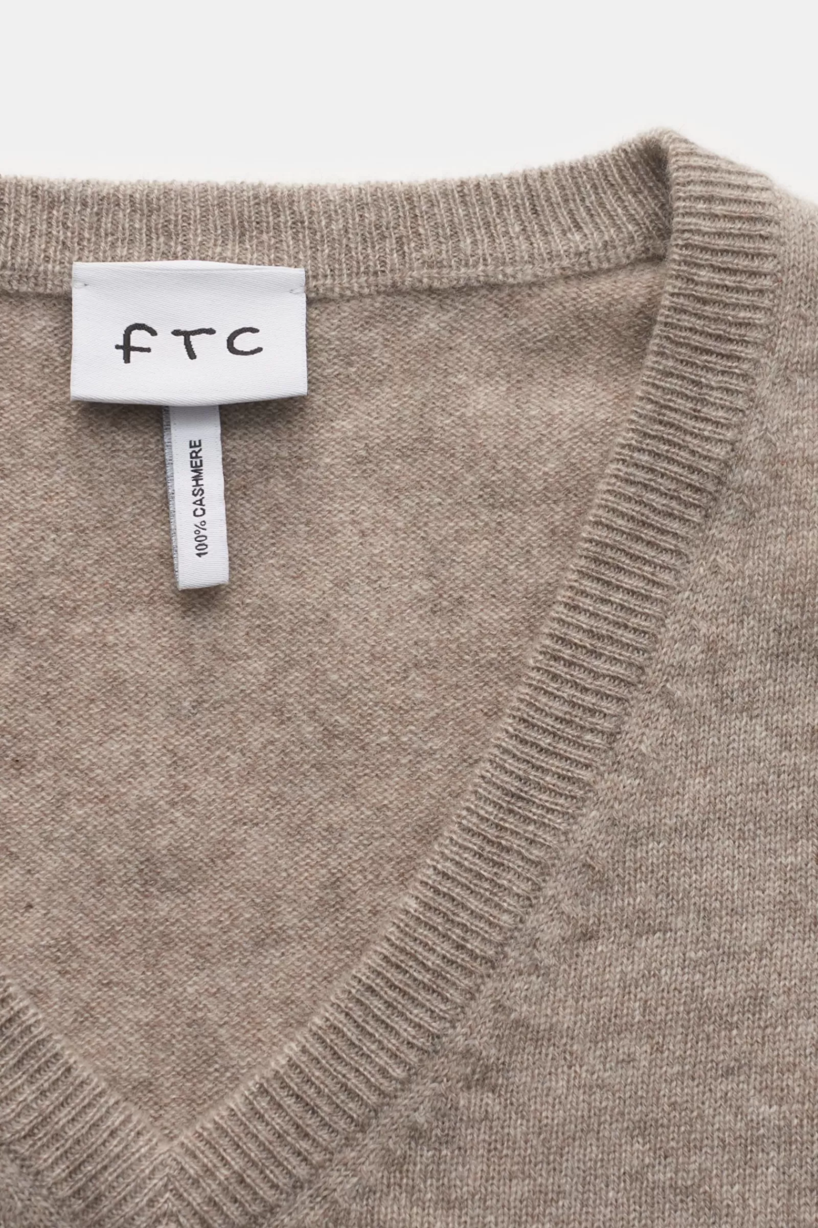 Cashmere V-Neck Jumper Beige^FTC Cheap