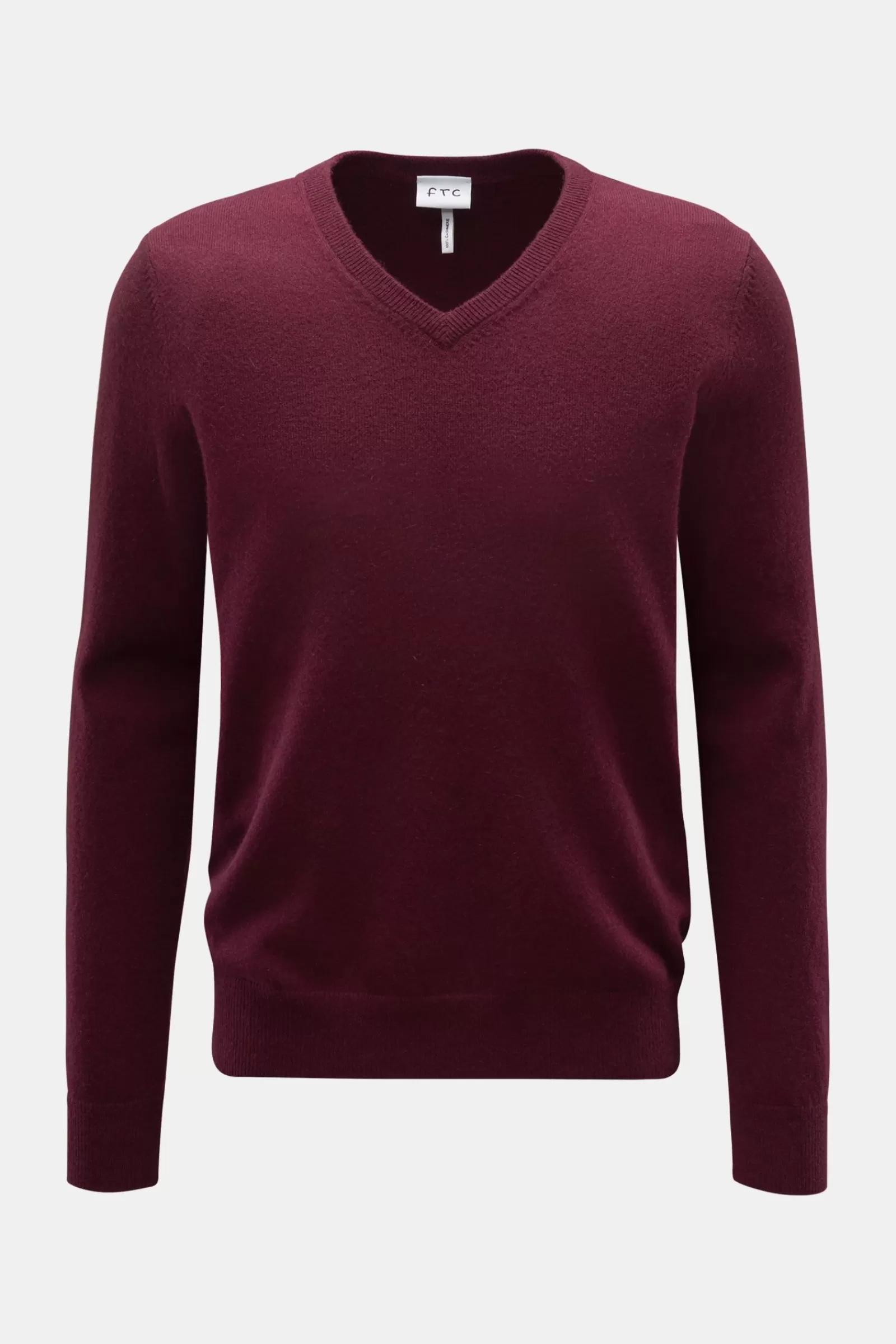 Cashmere V-Neck Jumper Burgundy^FTC Best