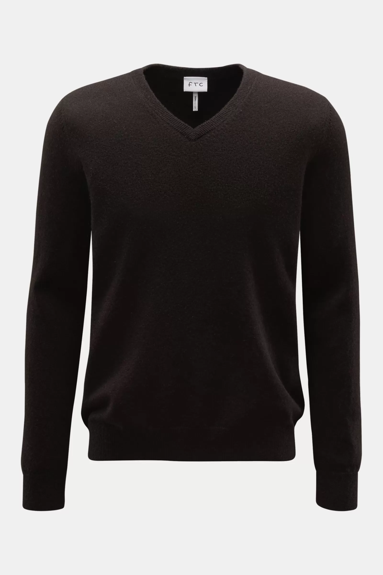 Cashmere V-Neck Jumper Dark Brown^FTC Clearance