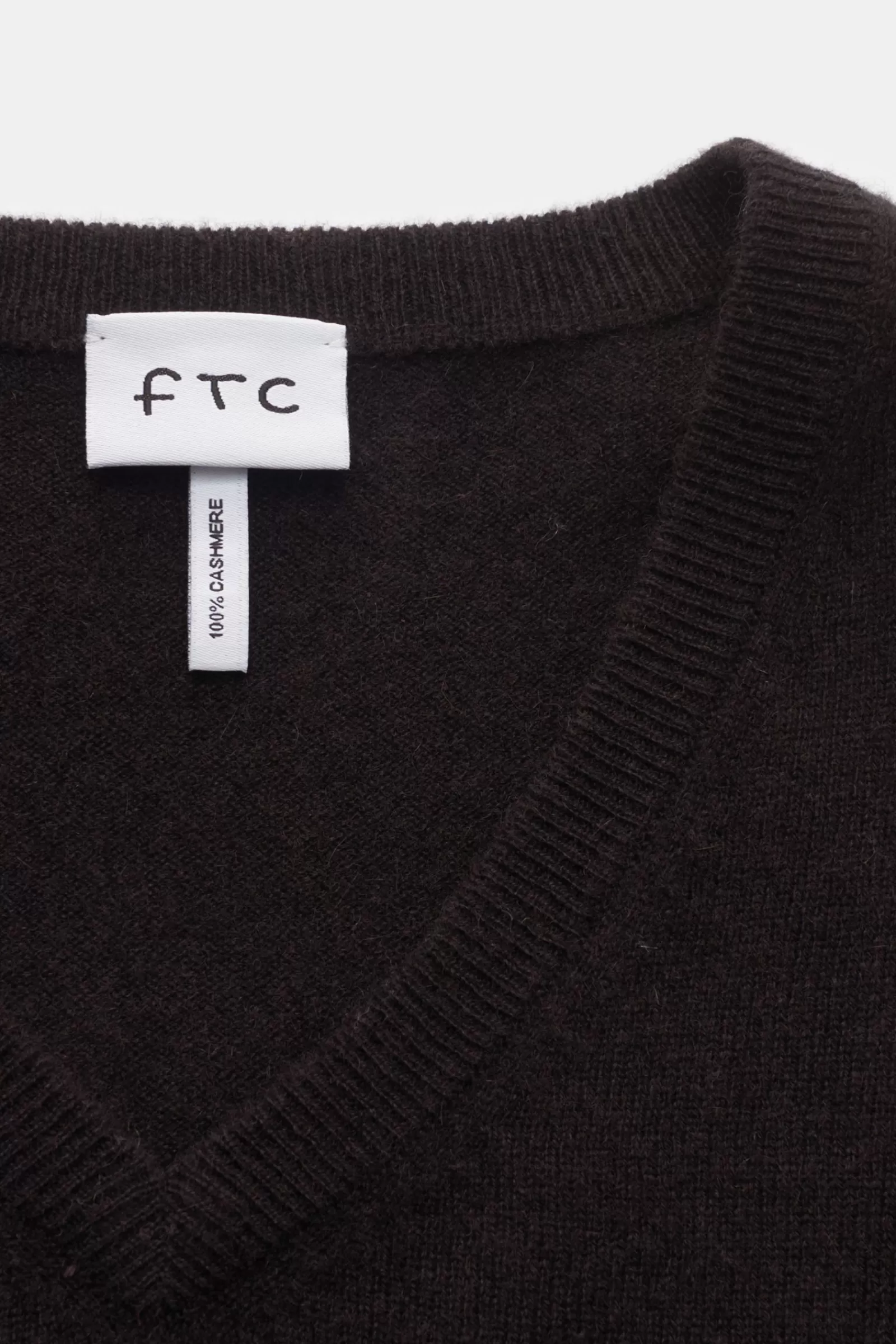 Cashmere V-Neck Jumper Dark Brown^FTC Clearance