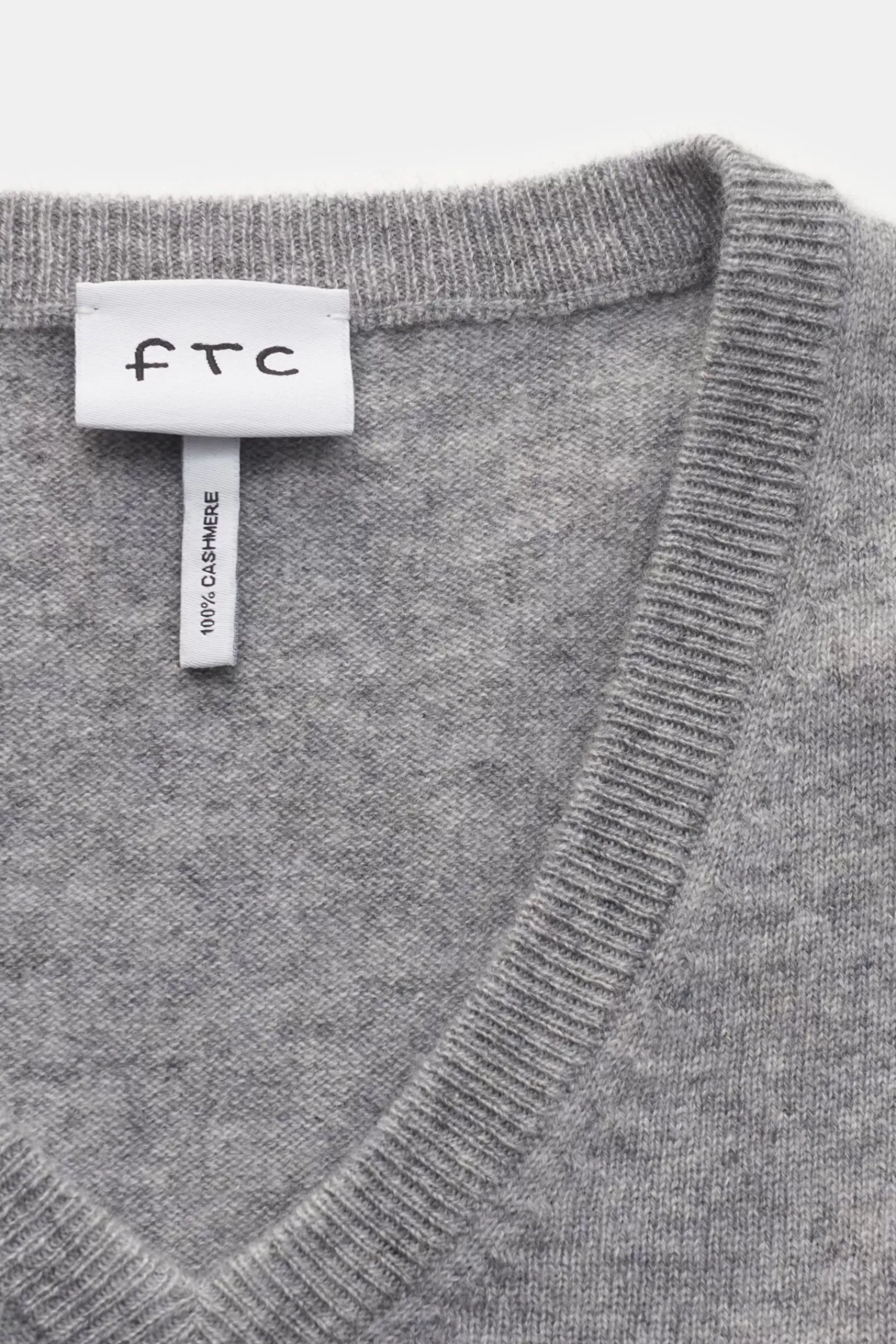 Cashmere V-Neck Jumper Grey^FTC Sale