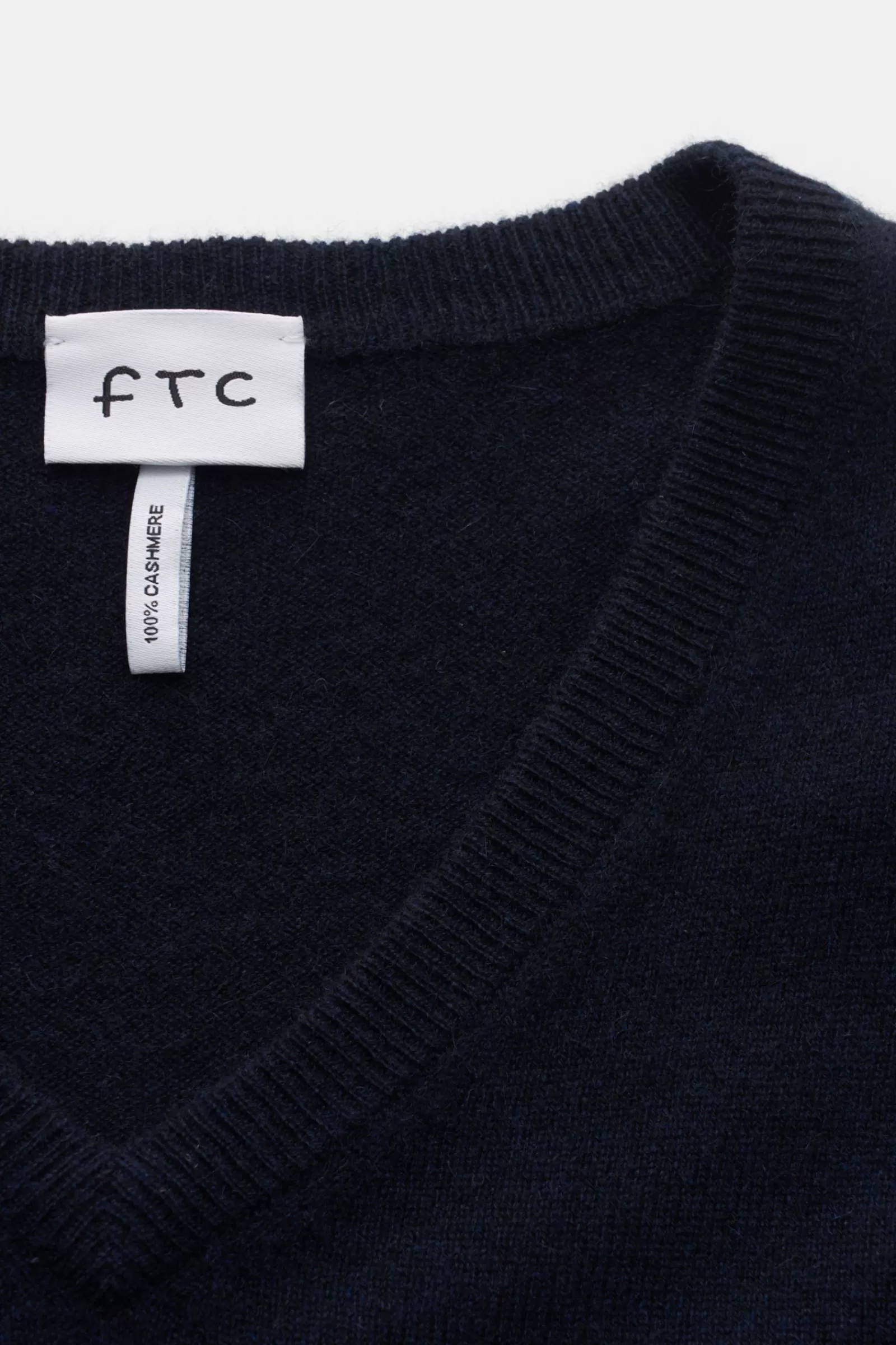 Cashmere V-Neck Jumper Navy^FTC Cheap