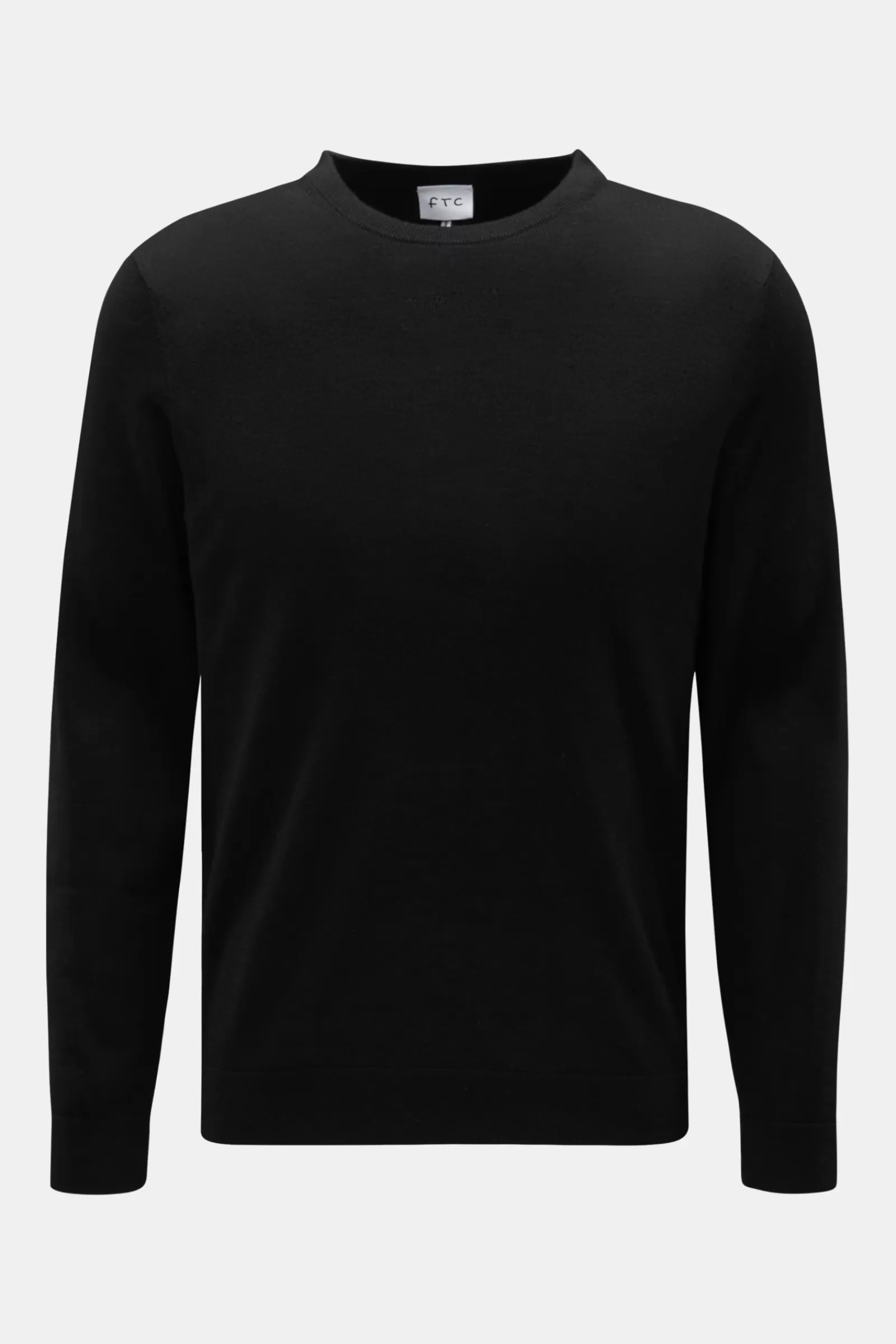 Fine Knit Crew Neck Jumper Black^FTC Cheap