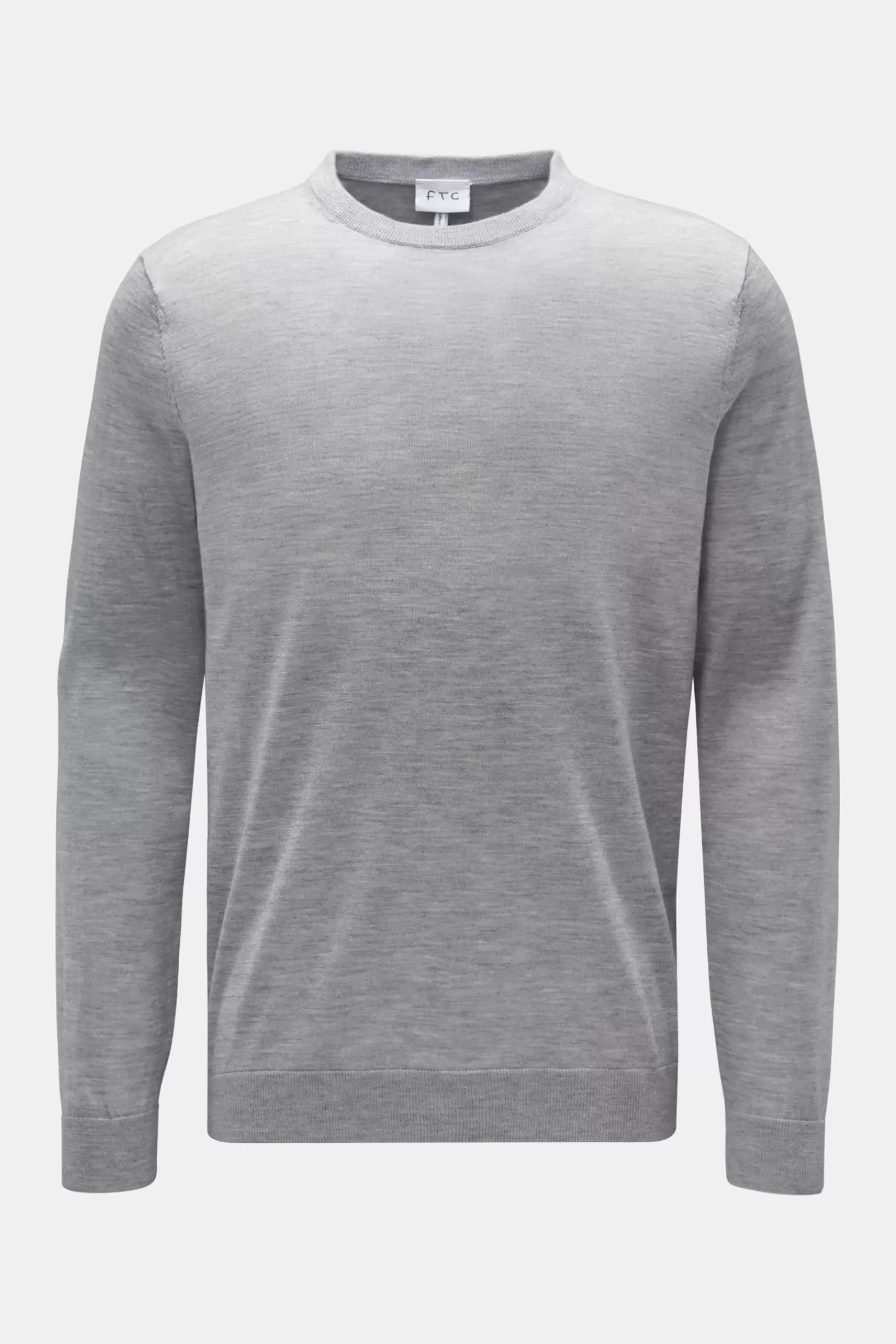 Fine Knit Crew Neck Jumper Grey^FTC Online