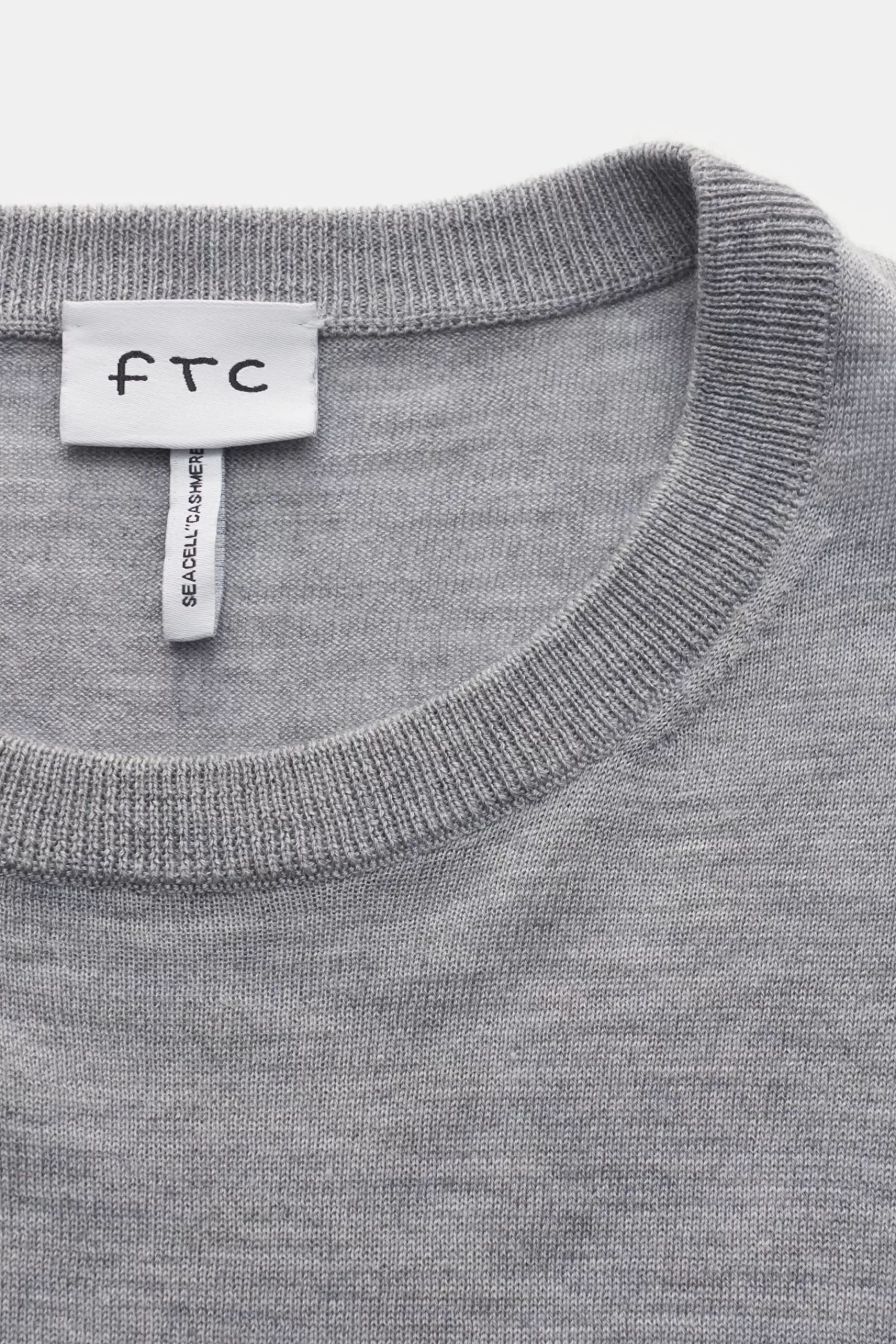 Fine Knit Crew Neck Jumper Grey^FTC Online