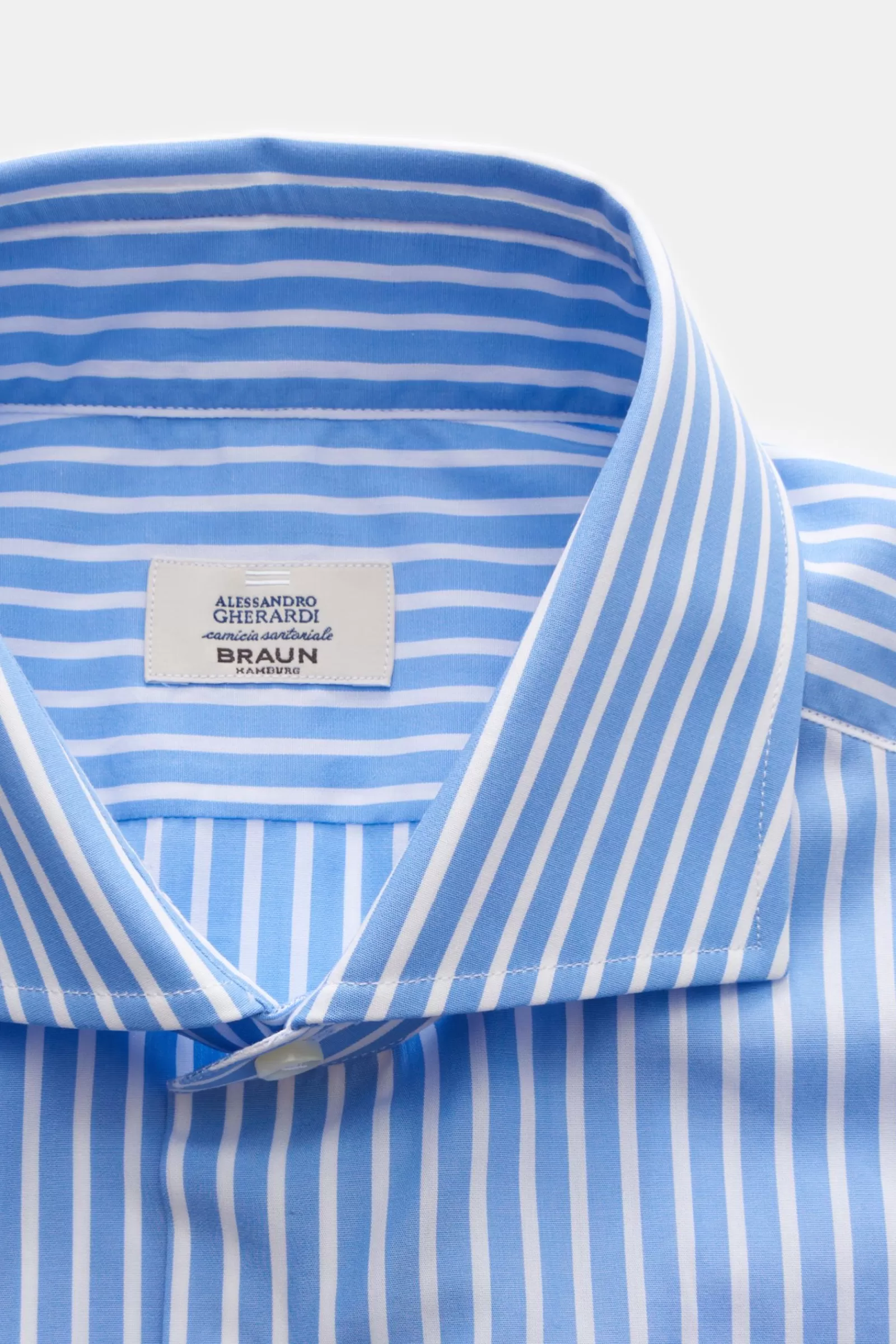 Business Shirt Shark Collar Blue/White Striped>Gherardi Best Sale