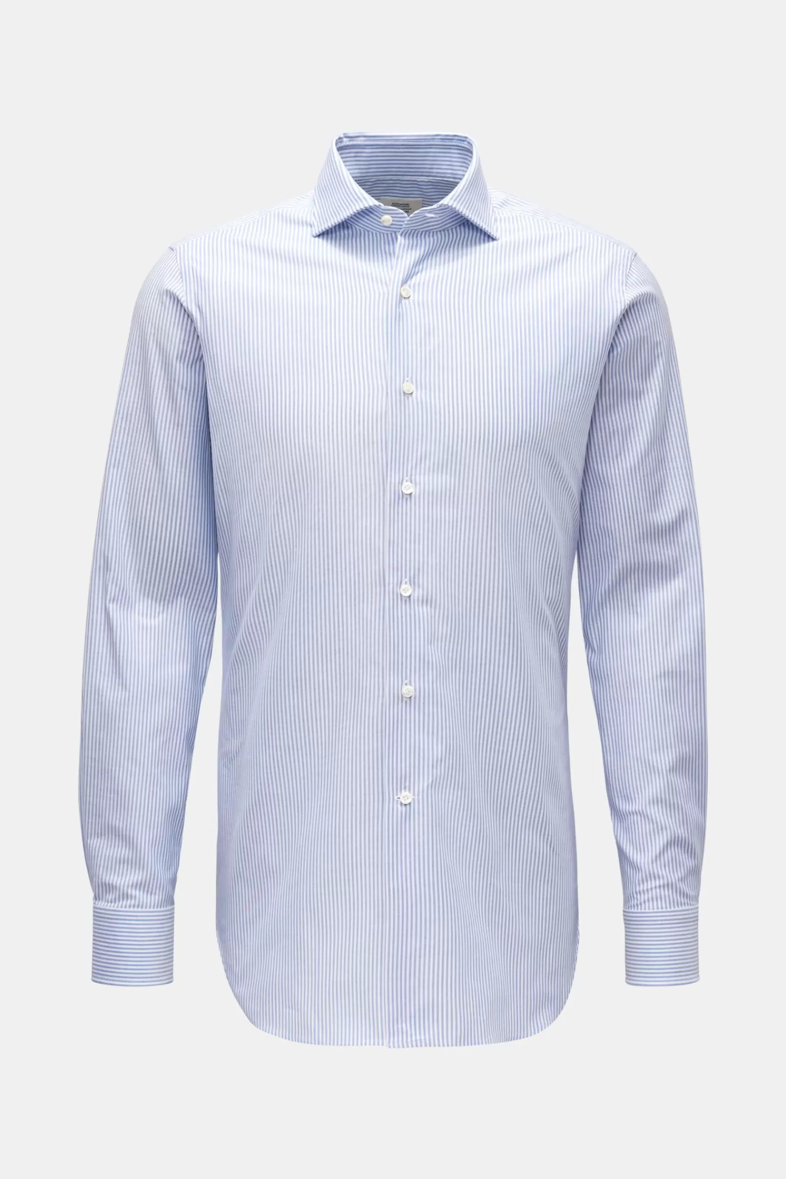 Business Shirt Shark Collar Smoky Blue/White Striped>Gherardi Outlet