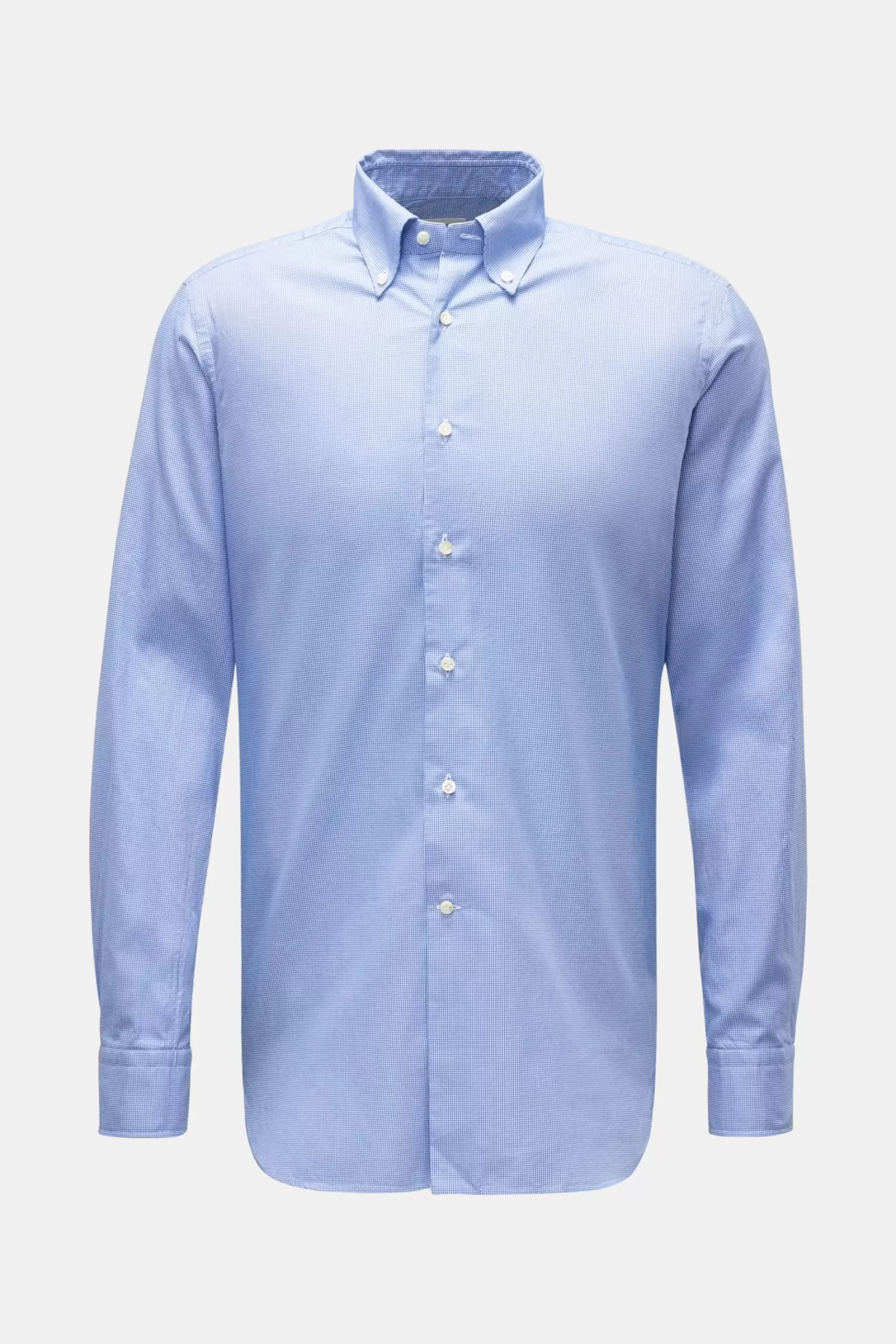 Casual Shirt Button-Down Collar Blue Houndstooth>Gherardi Fashion