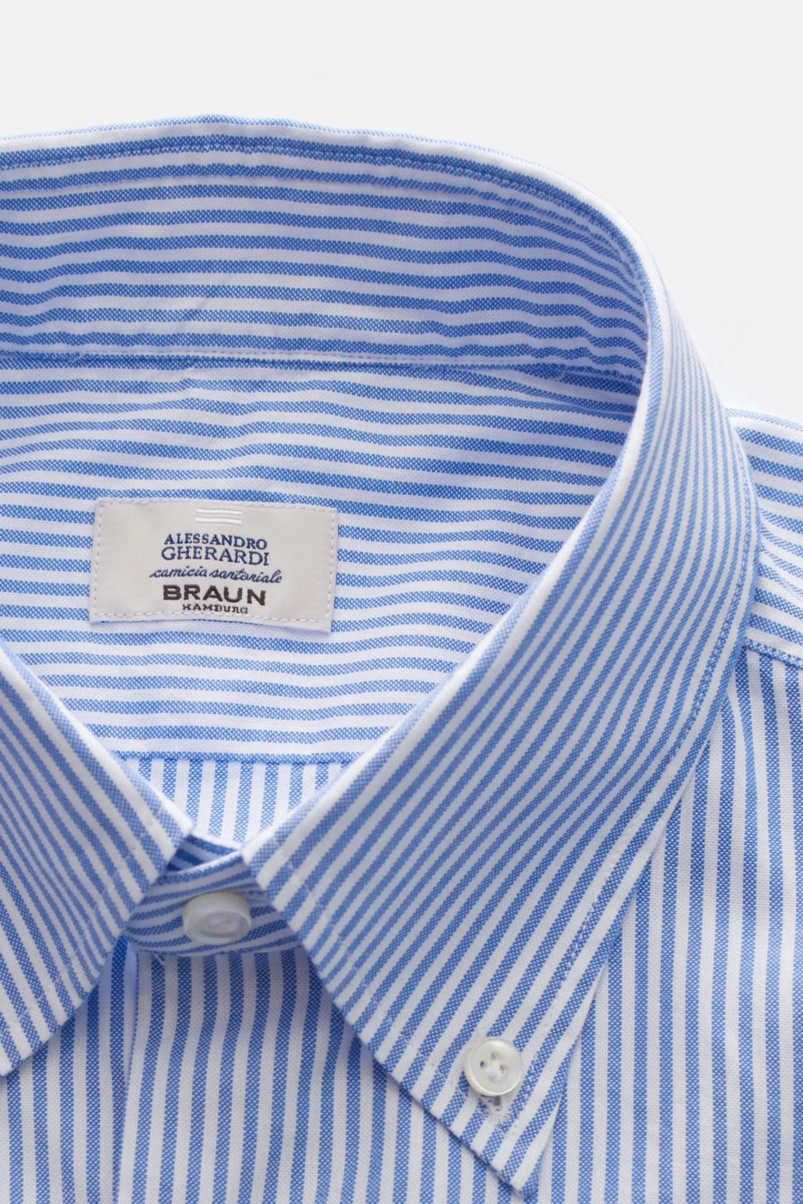 Casual Shirt Button-Down Collar Blue/White Striped>Gherardi Online