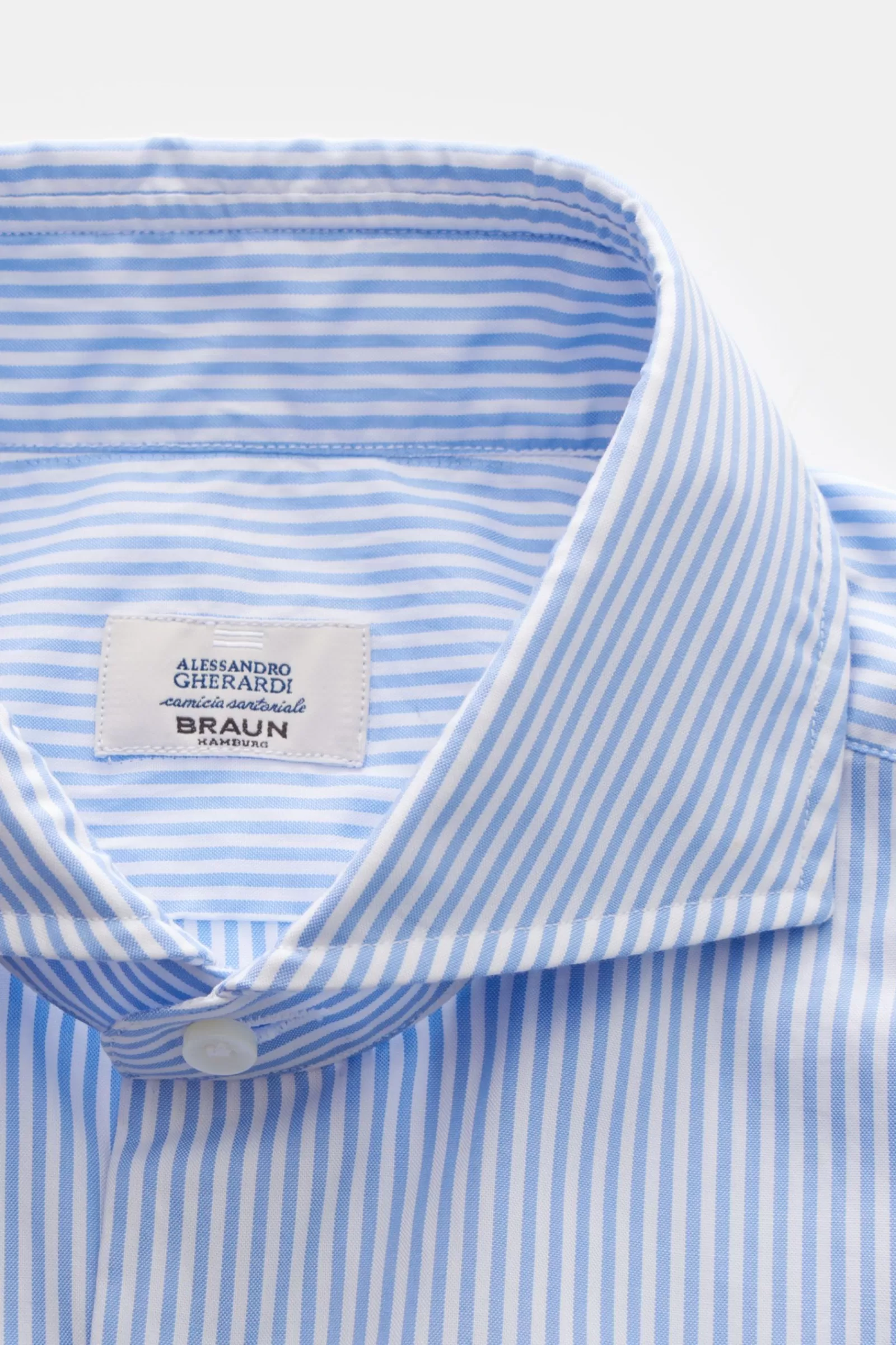 Casual Shirt Shark Collar Blue/White Striped>Gherardi Online