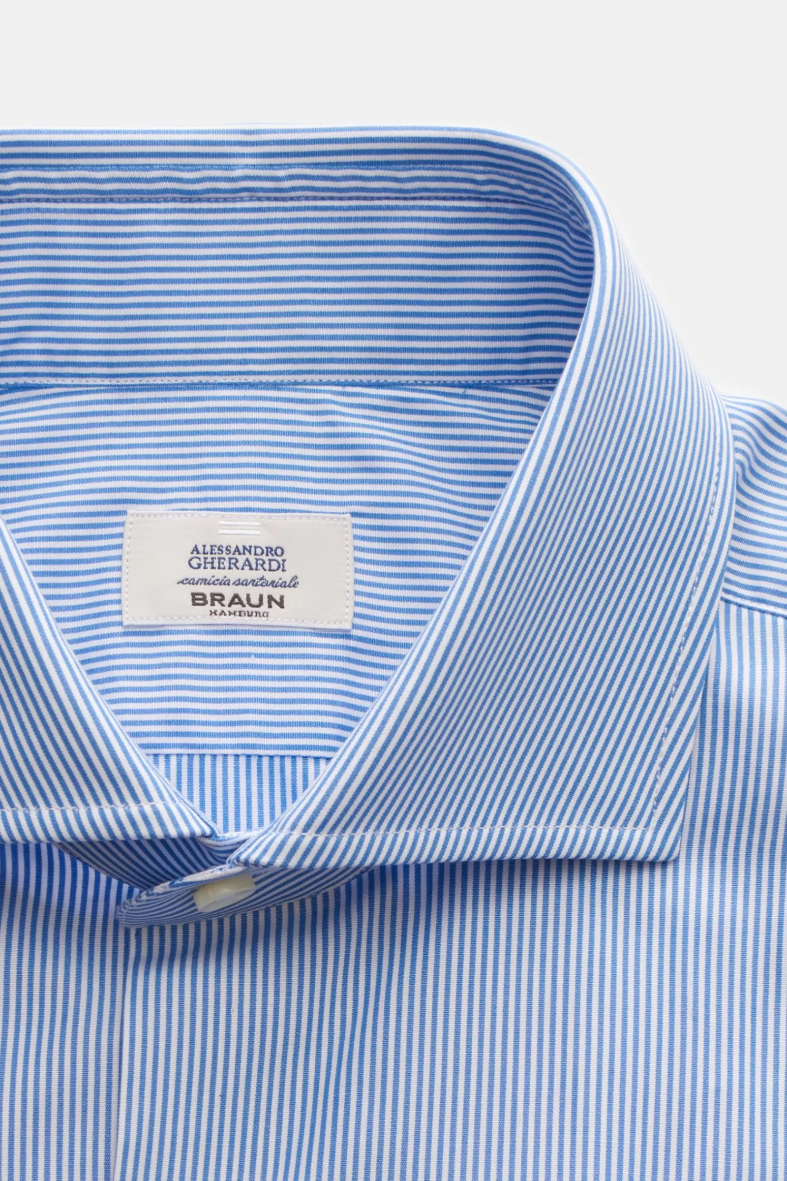 Casual Shirt Shark Collar Blue/White Striped>Gherardi Fashion