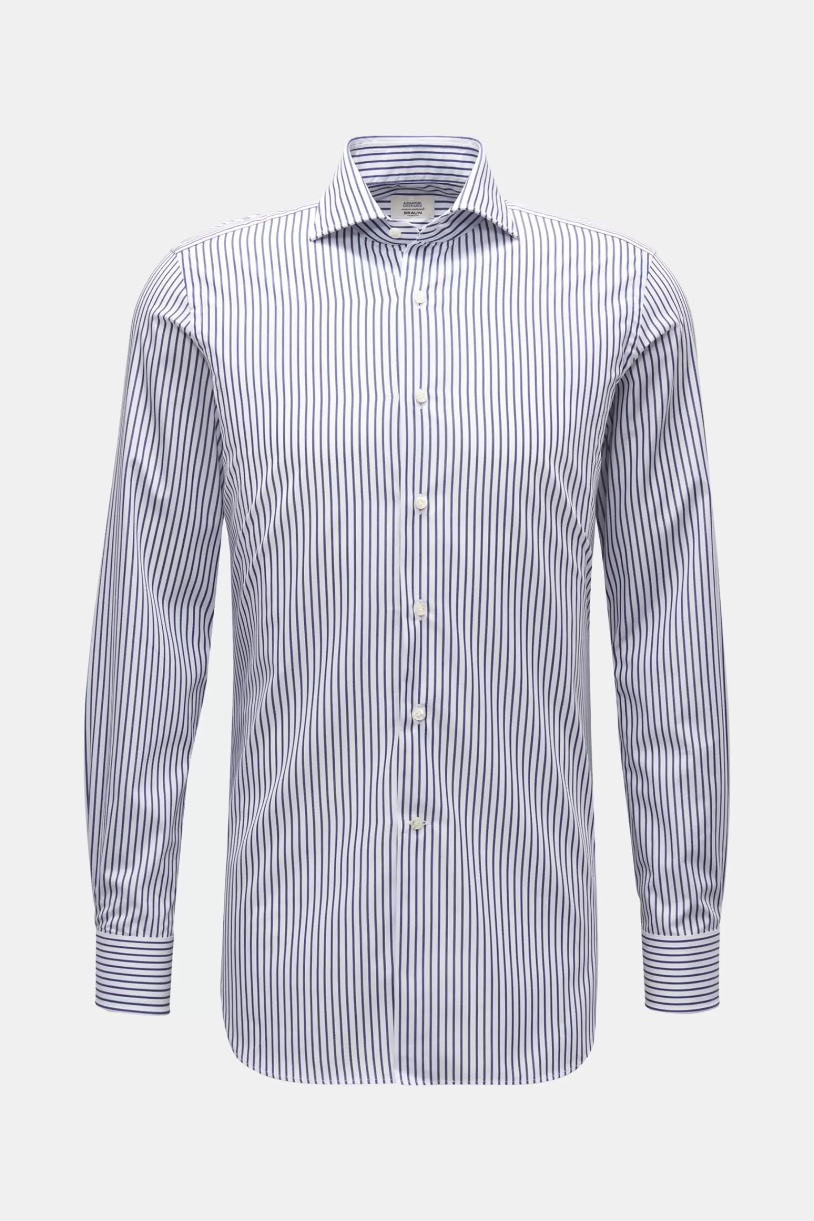 Casual Shirt Shark Collar Navy/White Striped>Gherardi Outlet