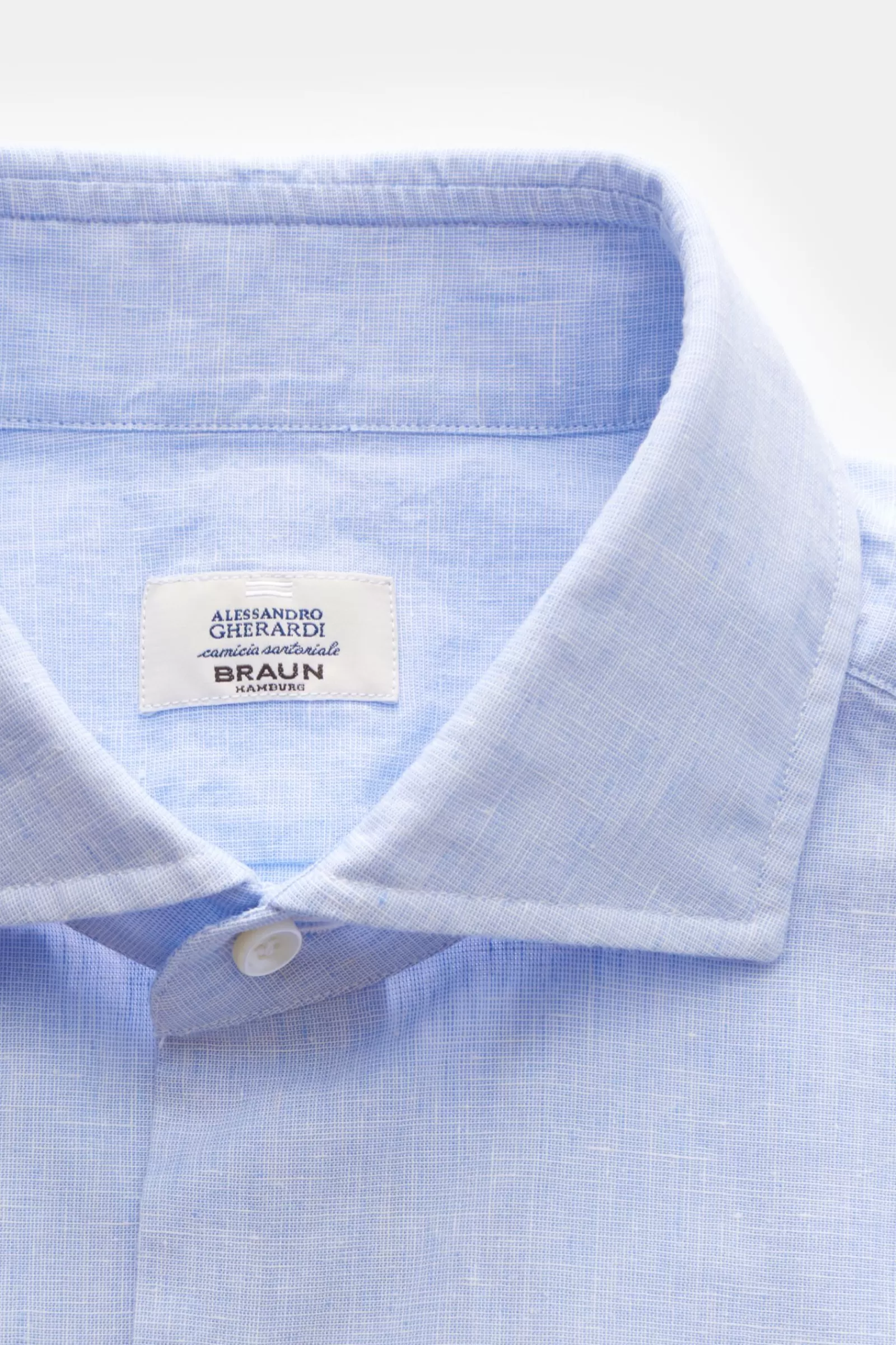 Casual Shirt Shark Collar Smoky Blue>Gherardi Store