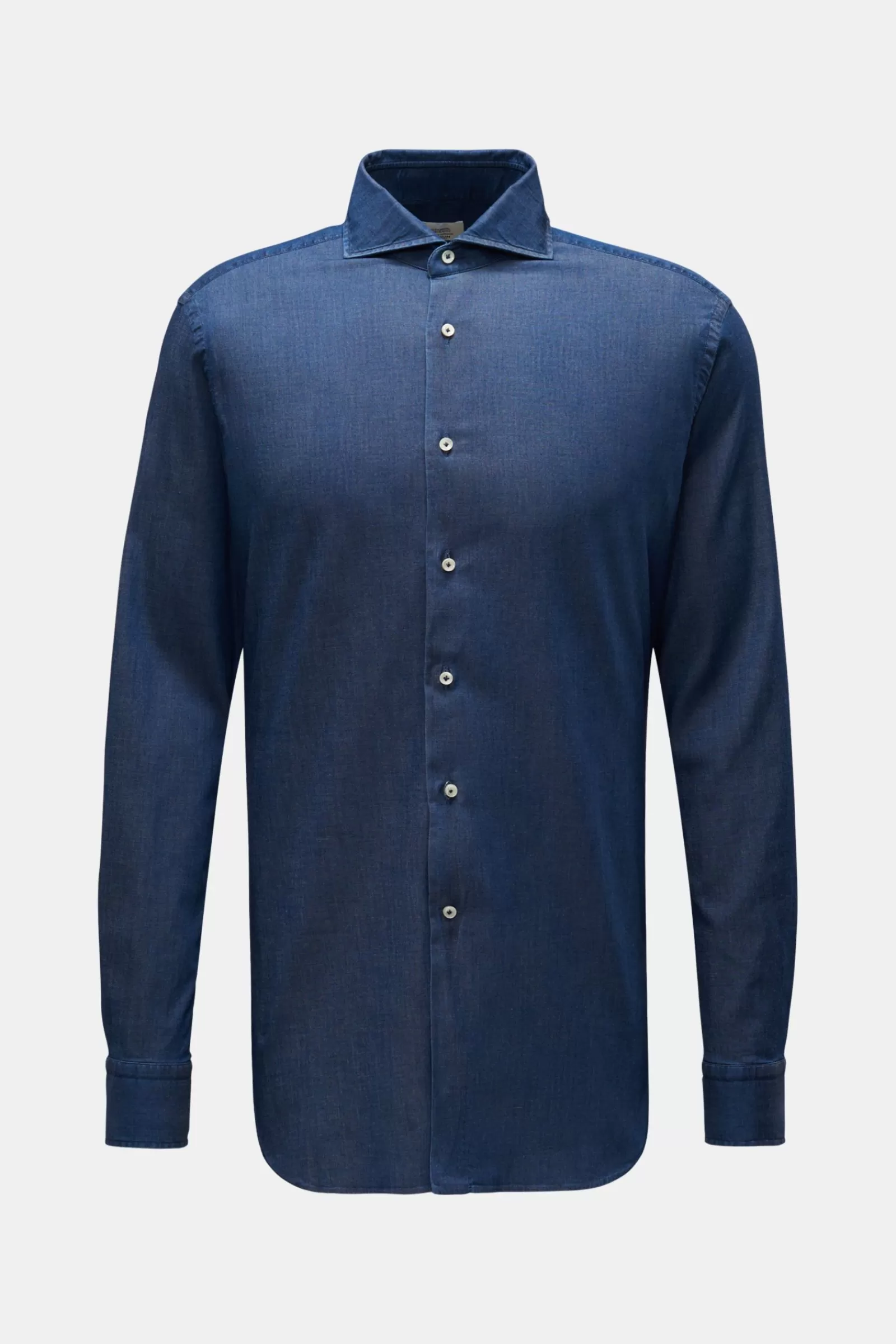 Chambray Shirt Shark Collar Navy>Gherardi Cheap