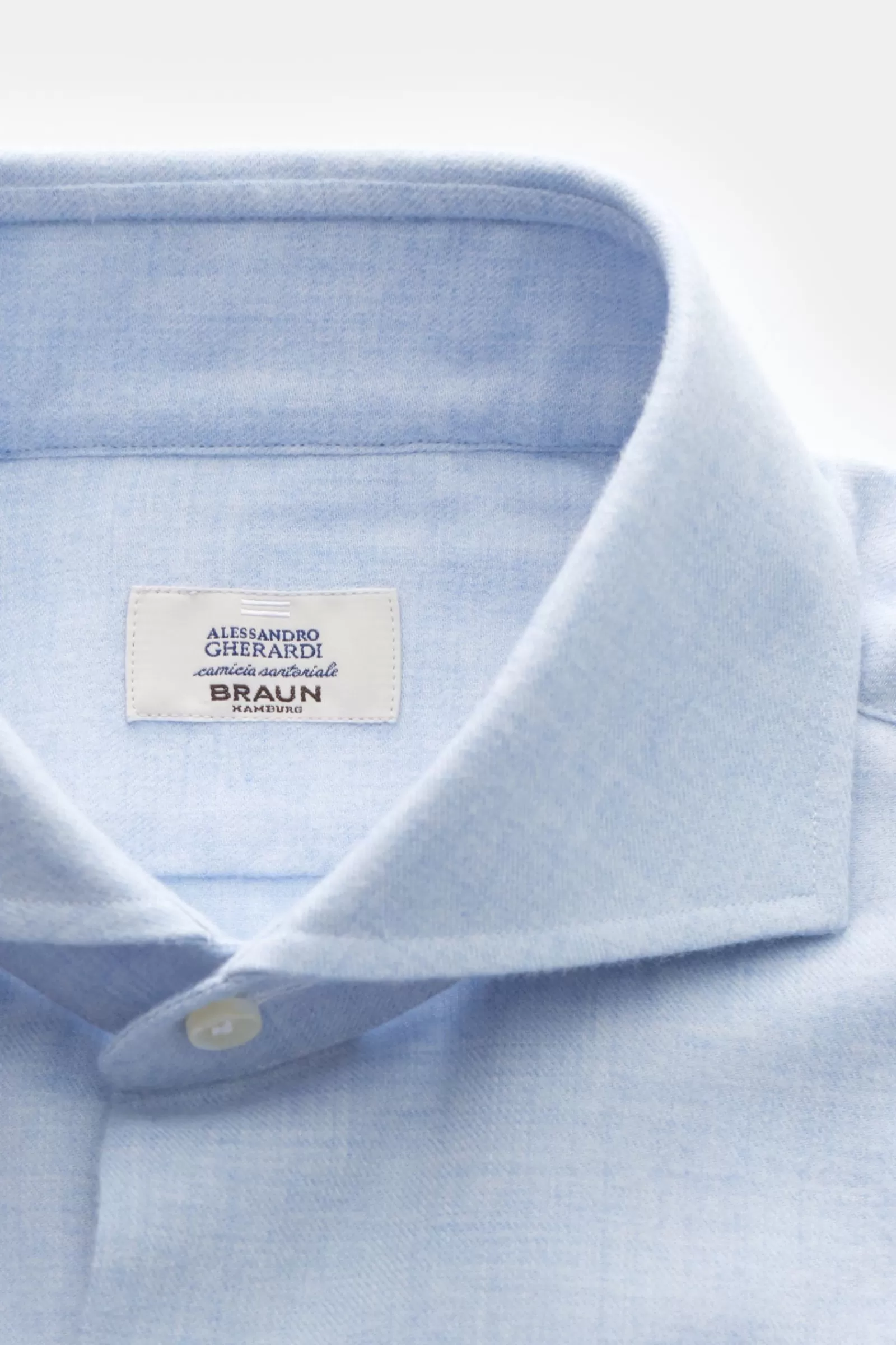 Flannel Shirt Shark Collar Light Blue>Gherardi Hot