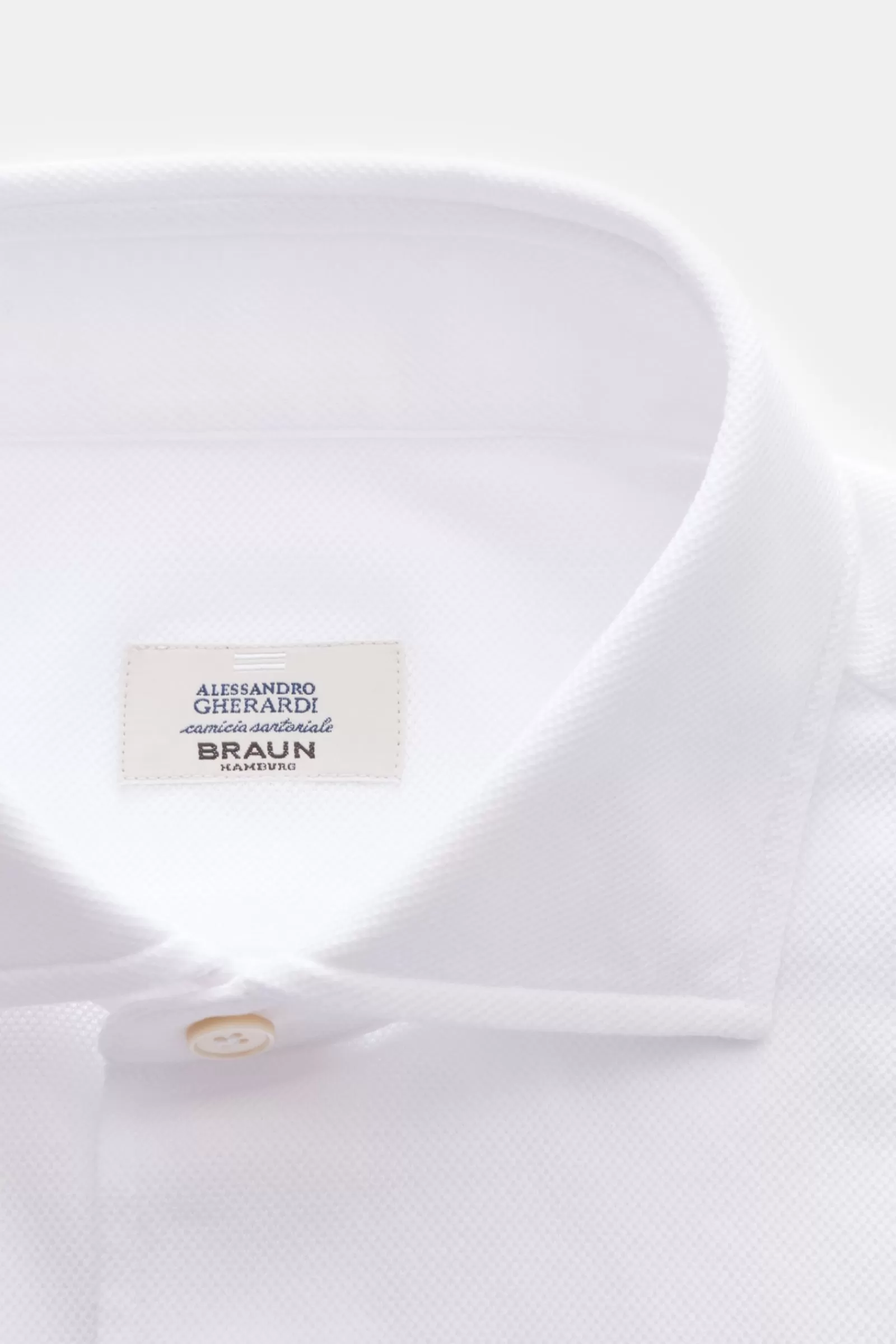 Pique Shirt Shark Collar White>Gherardi Online