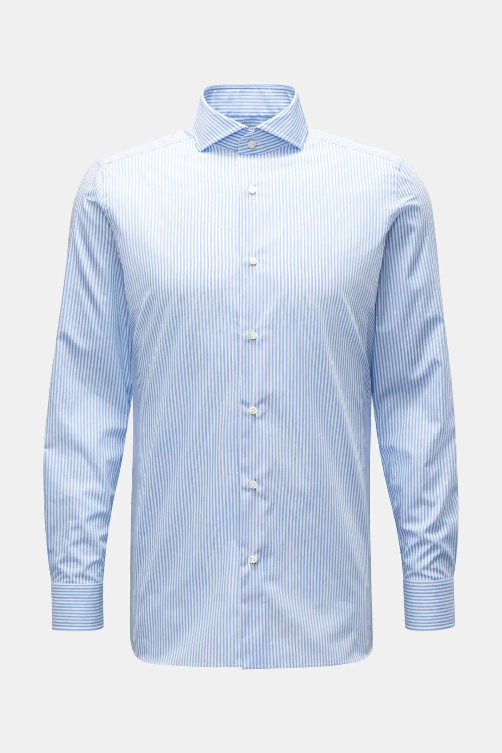 Business Shirt Shark Collar Light Blue/White Striped>Giampaolo Flash Sale