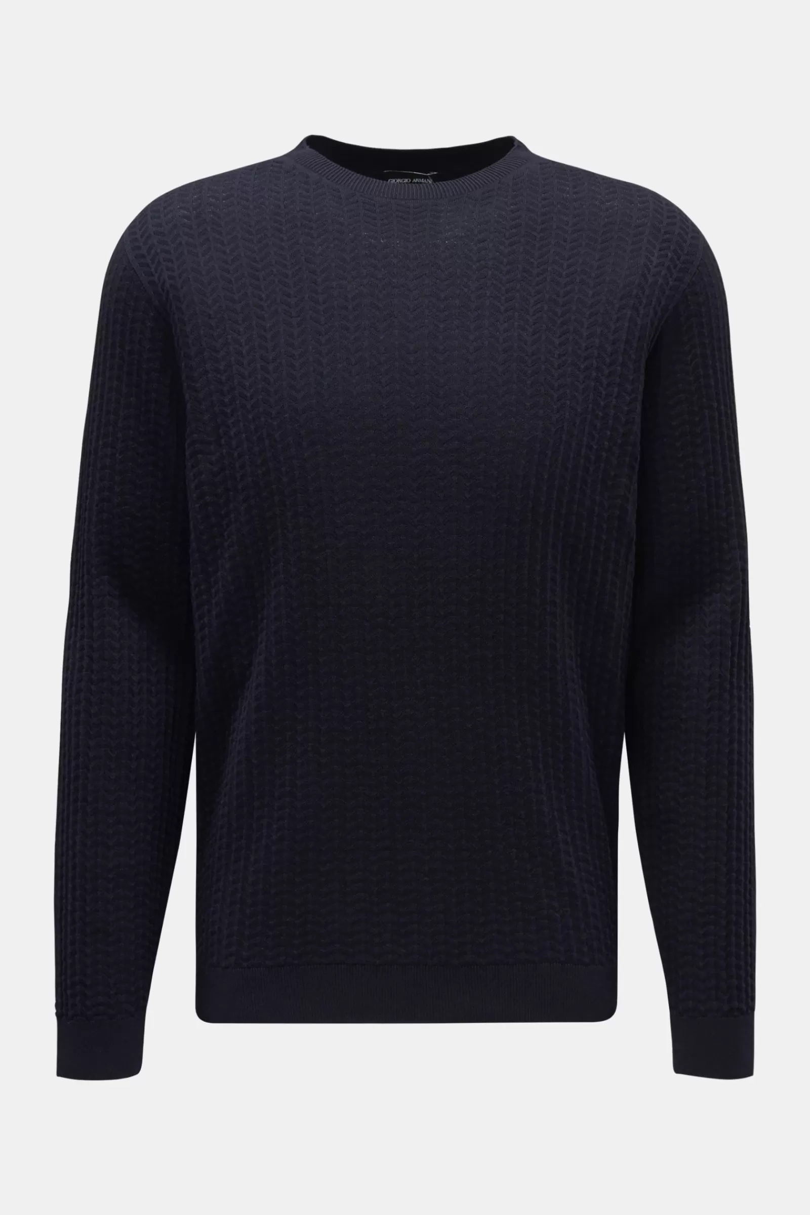 Fine Knit Crew Neck Jumper Navy^Giorgio Armani Flash Sale