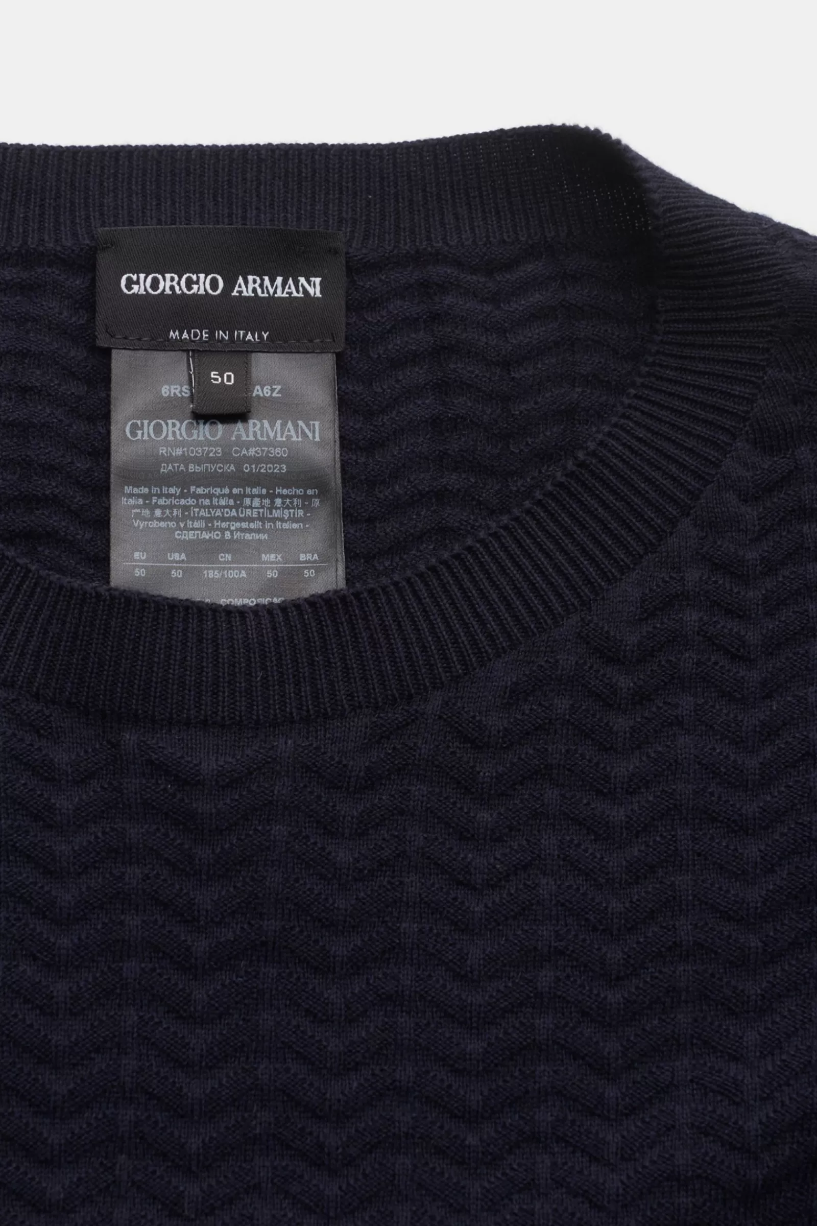 Fine Knit Crew Neck Jumper Navy^Giorgio Armani Flash Sale