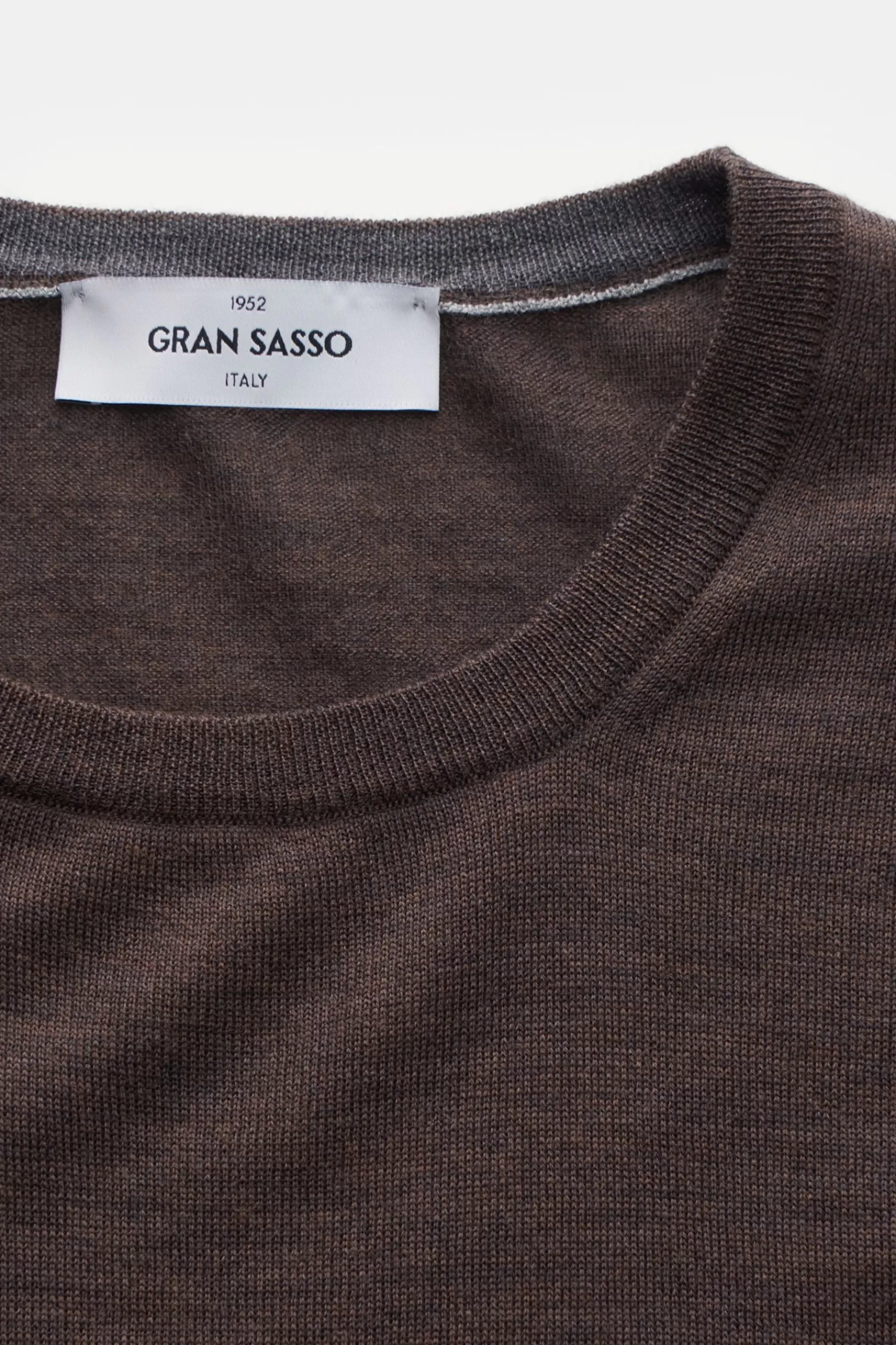 Fine Knit Crew Neck Jumper Dark Brown^Gran Sasso Outlet