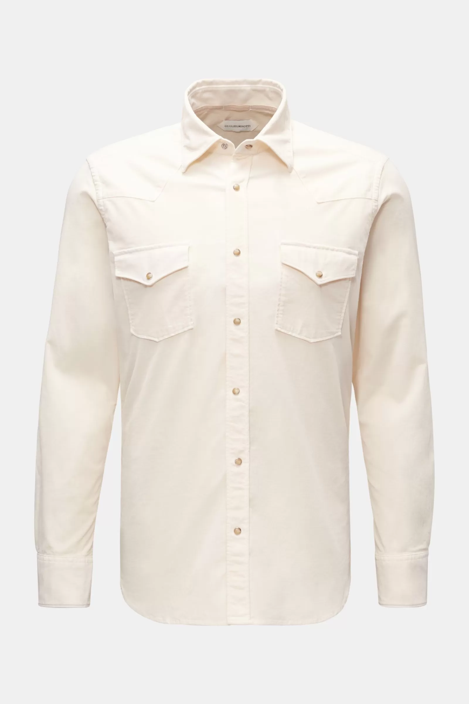 Casual Shirt Narrow Collar Off-White>Guglielminotti Fashion