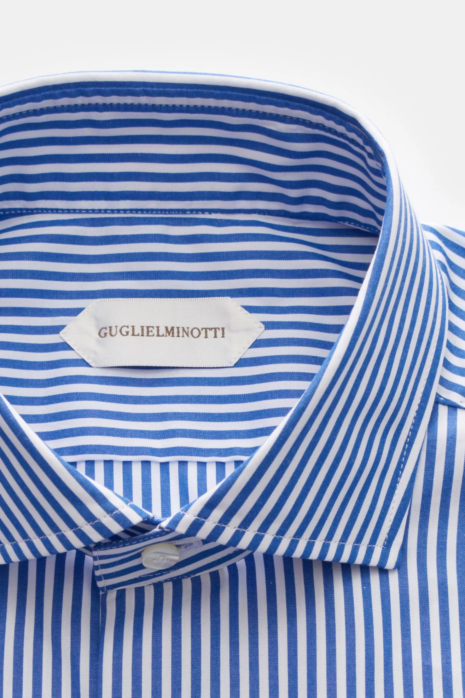 Casual Shirt Shark Collar Blue/White Striped>Guglielminotti Store