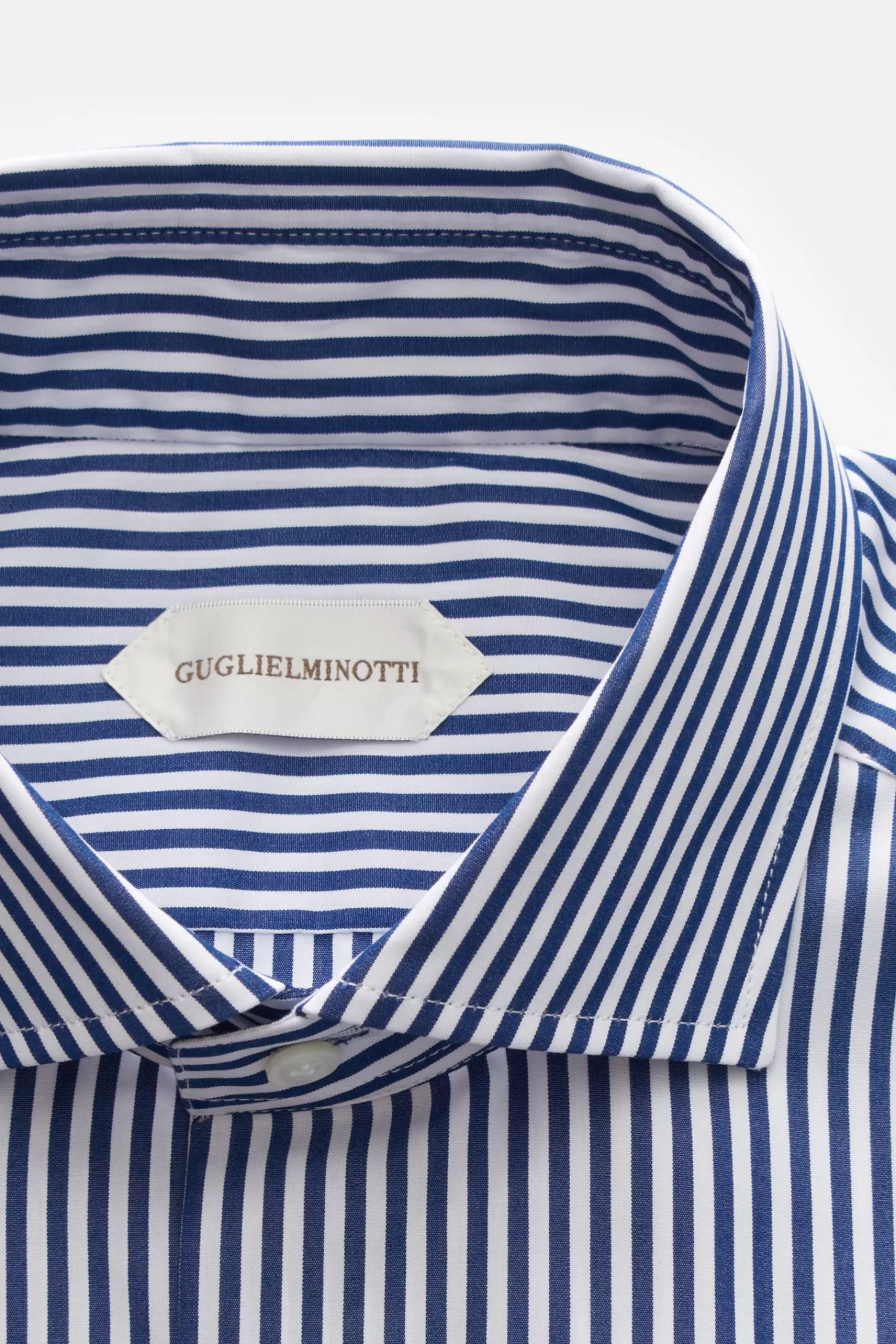 Casual Shirt Shark Collar Dark Blue/White Striped>Guglielminotti Best