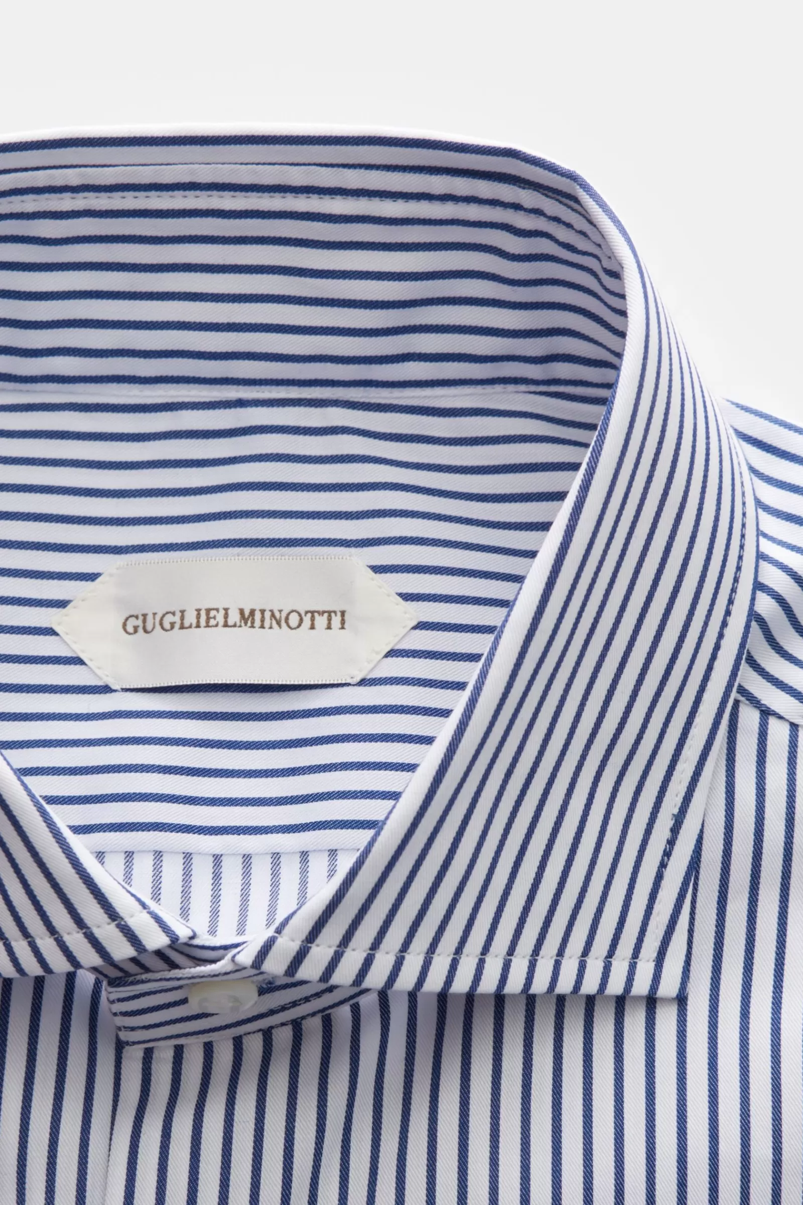 Casual Shirt Shark Collar Dark Blue/White Striped>Guglielminotti New