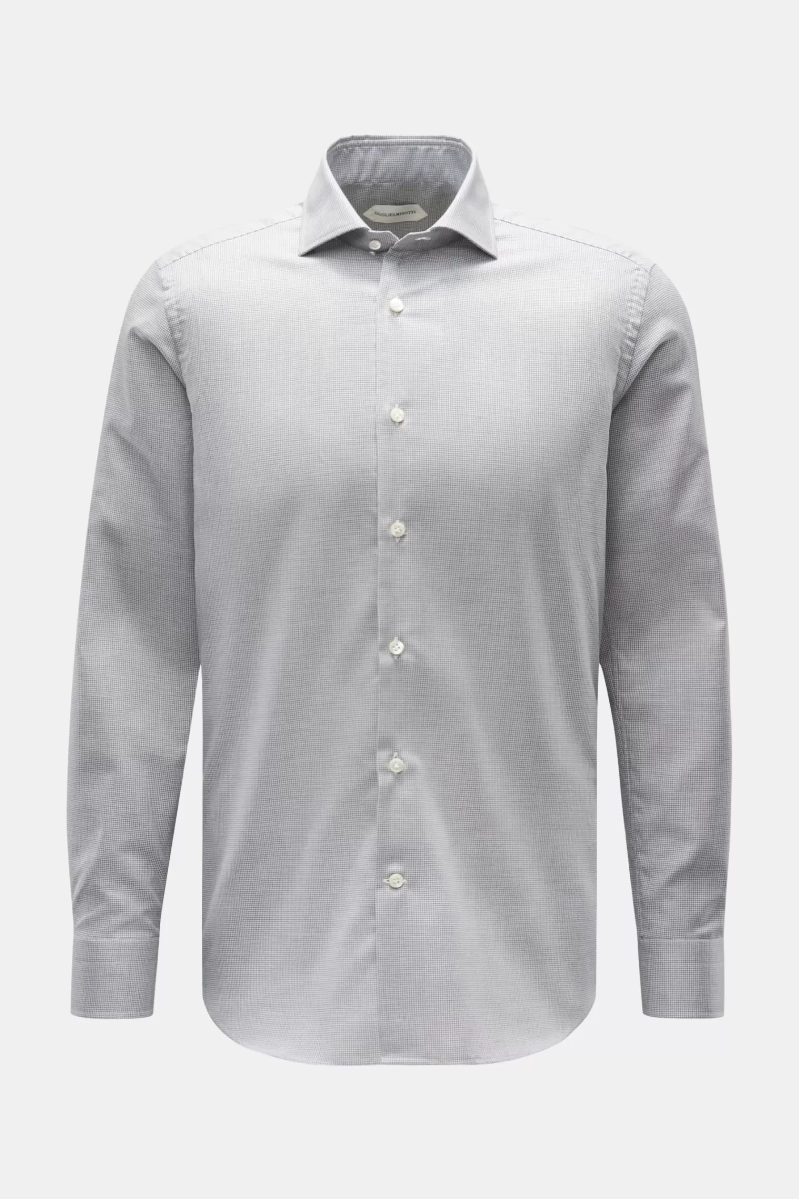 Casual Shirt Shark Collar Grey/White Checked>Guglielminotti Cheap